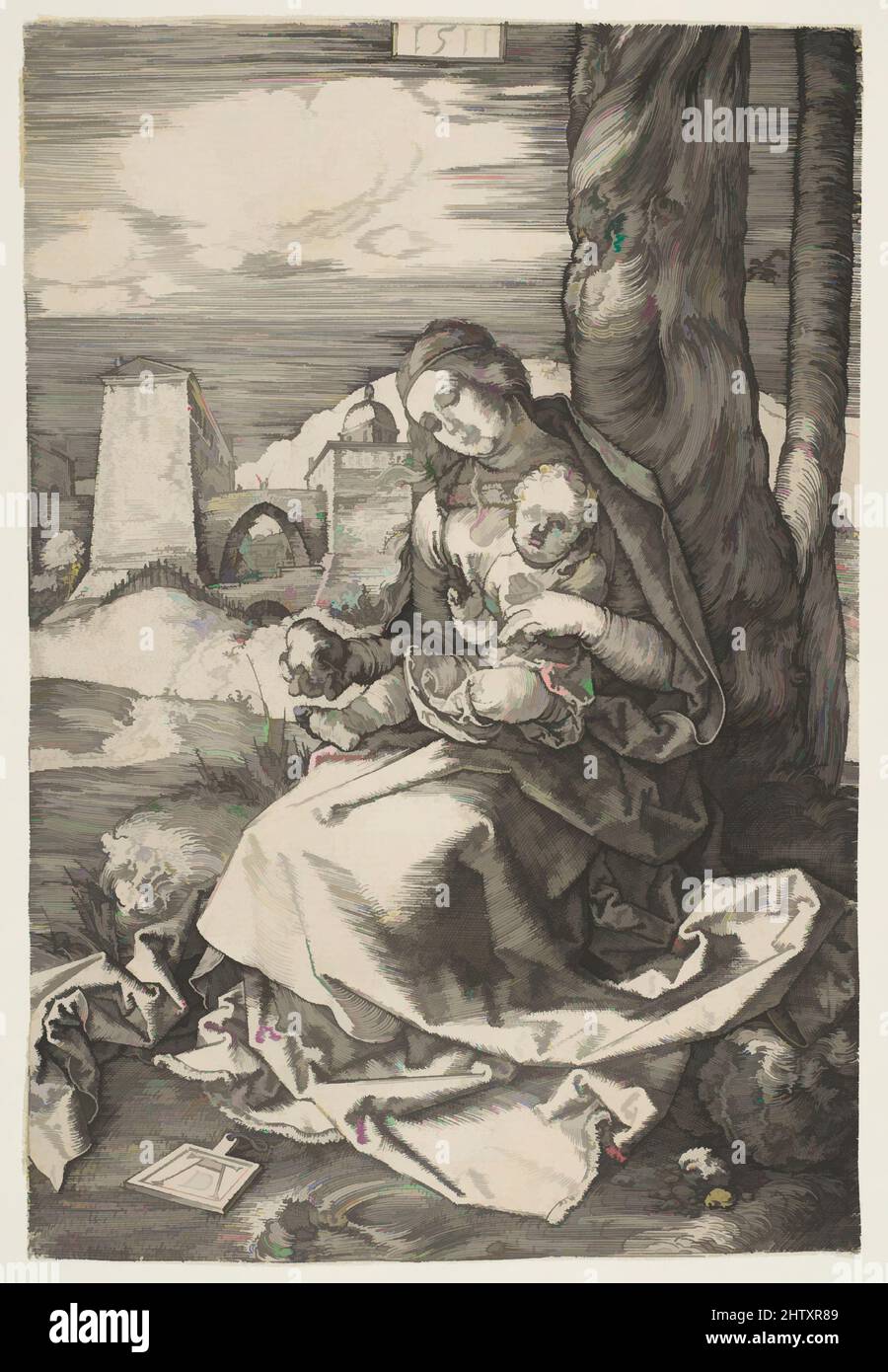 Art inspiré par la Vierge à l'enfant avec un poire, 1511, gravure, feuille : 6 1/4 × 4 1/8 po. (15,8 × 10,5 cm), Prints, Albrecht Dürer (allemand, Nuremberg 1471–1528 Nuremberg, œuvres classiques modernisées par Artotop avec une touche de modernité. Formes, couleur et valeur, impact visuel accrocheur sur l'art émotions par la liberté d'œuvres d'art d'une manière contemporaine. Un message intemporel qui cherche une nouvelle direction créative. Artistes qui se tournent vers le support numérique et créent le NFT Artotop Banque D'Images