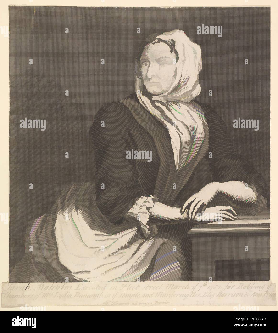 Art inspiré par Sarah Malcolm, après 1733, gravure et gravure, feuille: 7 9/16 x 6 7/8 po. (19,2 x 17,5 cm), Prints, d'après William Hogarth (britannique, Londres 1697–1764 Londres, les œuvres classiques modernisées par Artotop avec une touche de modernité. Formes, couleur et valeur, impact visuel accrocheur sur l'art émotions par la liberté d'œuvres d'art d'une manière contemporaine. Un message intemporel qui cherche une nouvelle direction créative. Artistes qui se tournent vers le support numérique et créent le NFT Artotop Banque D'Images