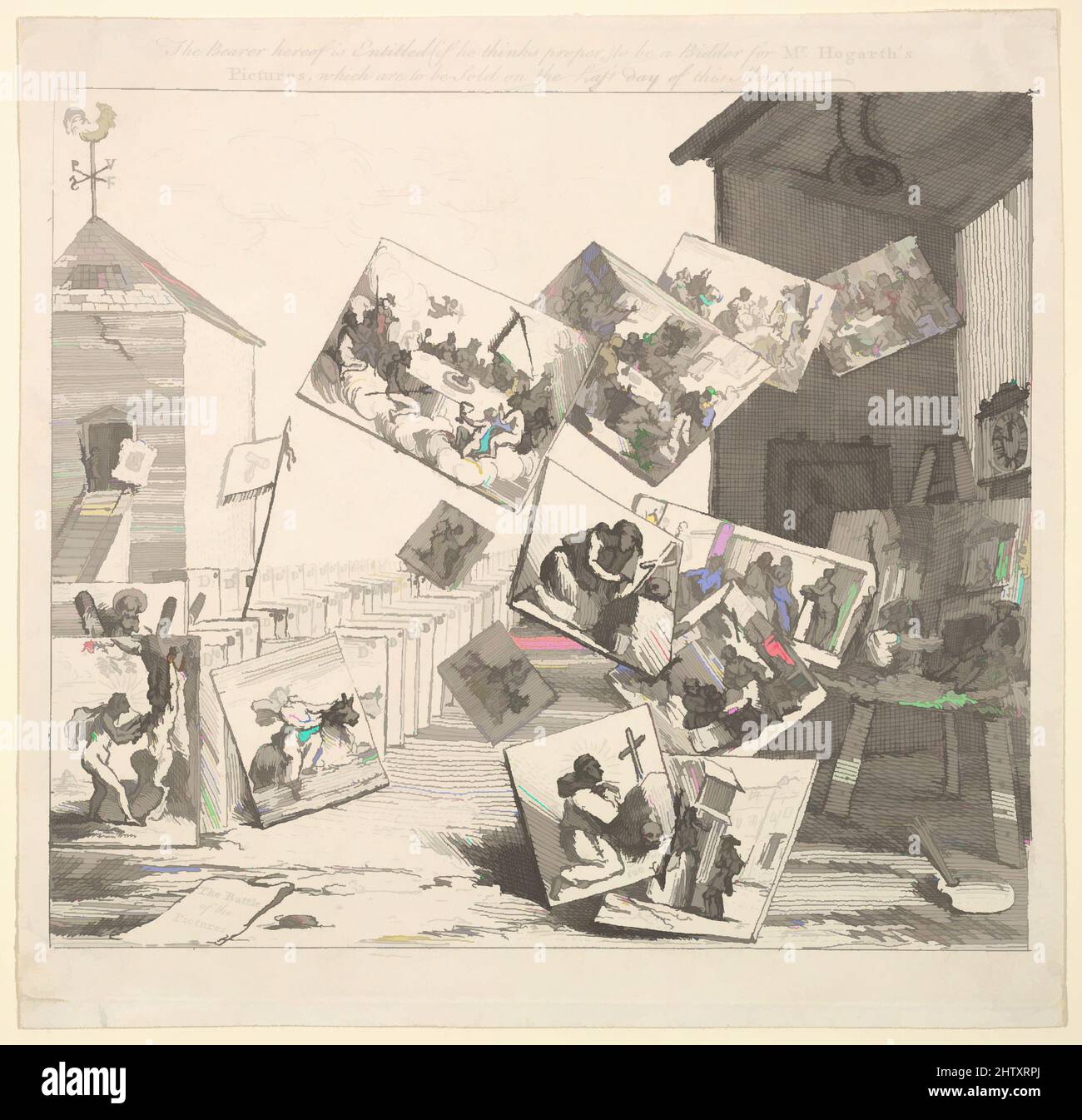 Art inspiré par la bataille des images, 1745, gravure et gravure; état unique, feuille: 8 3/16 x 8 3/8 po. (20,8 x 21,2 cm), Prints, William Hogarth (Britannique, Londres 1697–1764 Londres, œuvres classiques modernisées par Artotop avec une touche de modernité. Formes, couleur et valeur, impact visuel accrocheur sur l'art émotions par la liberté d'œuvres d'art d'une manière contemporaine. Un message intemporel qui cherche une nouvelle direction créative. Artistes qui se tournent vers le support numérique et créent le NFT Artotop Banque D'Images