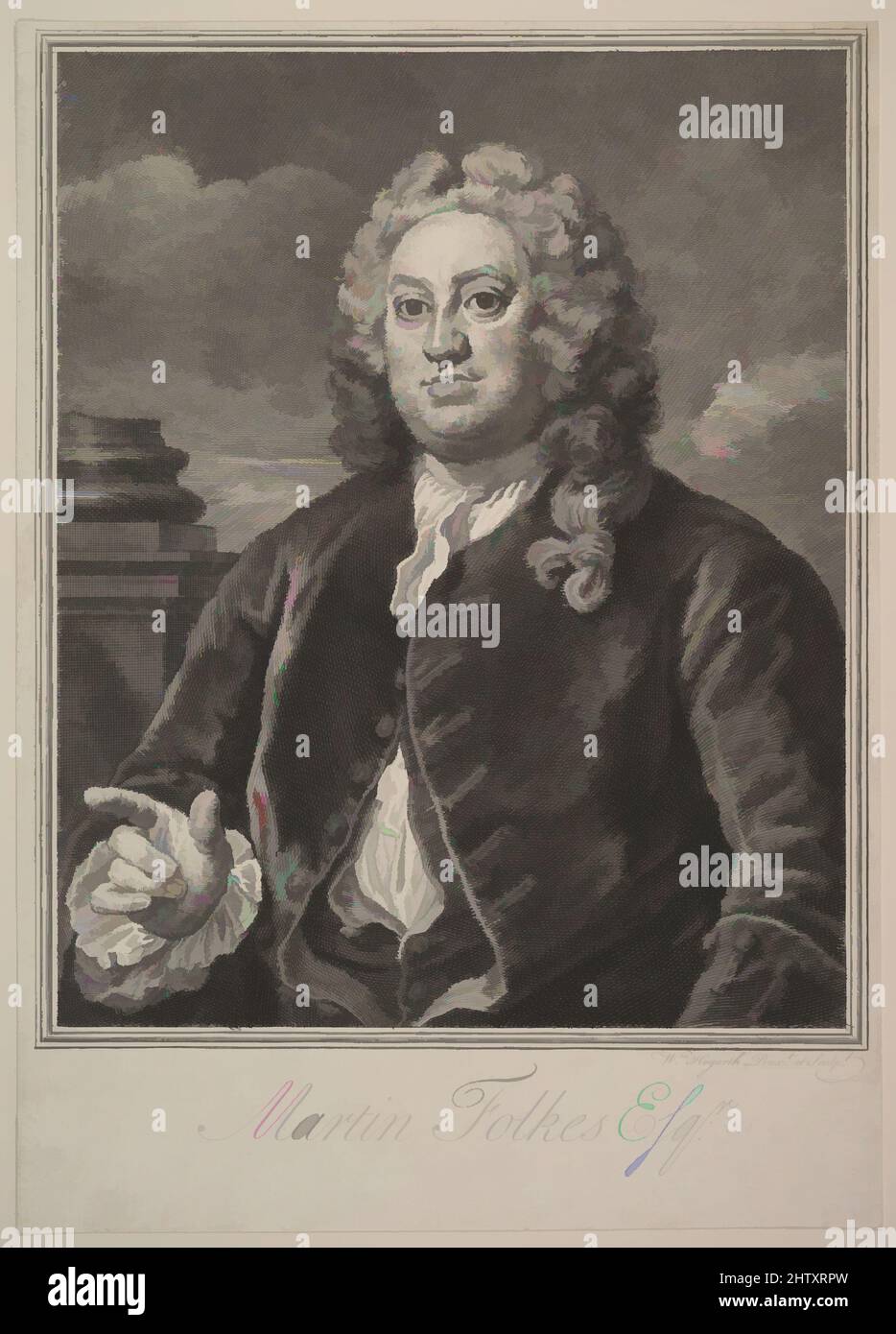 Art inspiré par Martin Folkes, 1742, gravure et gravure; quatrième état de quatre, feuille: 13 3/8 x 9 5/16 po. (33,9 x 23,7 cm), Prints, William Hogarth (Britannique, Londres 1697–1764 Londres, œuvres classiques modernisées par Artotop avec une touche de modernité. Formes, couleur et valeur, impact visuel accrocheur sur l'art émotions par la liberté d'œuvres d'art d'une manière contemporaine. Un message intemporel qui cherche une nouvelle direction créative. Artistes qui se tournent vers le support numérique et créent le NFT Artotop Banque D'Images