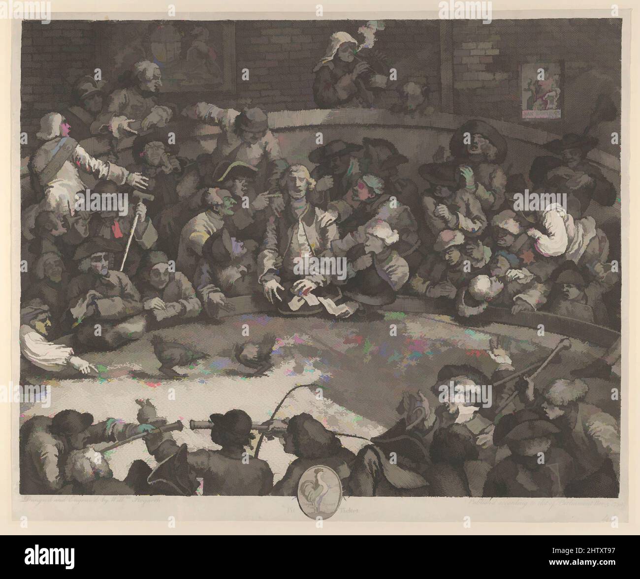 Art inspiré par le Cockpit, 5 novembre 1759, gravure et gravure; état unique, feuille : 12 7/16 x 15 1/16 po (31,6 x 38,2 cm), Prints, William Hogarth (Britannique, Londres 1697–1764 Londres, œuvres classiques modernisées par Artotop avec une touche de modernité. Formes, couleur et valeur, impact visuel accrocheur sur l'art émotions par la liberté d'œuvres d'art d'une manière contemporaine. Un message intemporel qui cherche une nouvelle direction créative. Artistes qui se tournent vers le support numérique et créent le NFT Artotop Banque D'Images