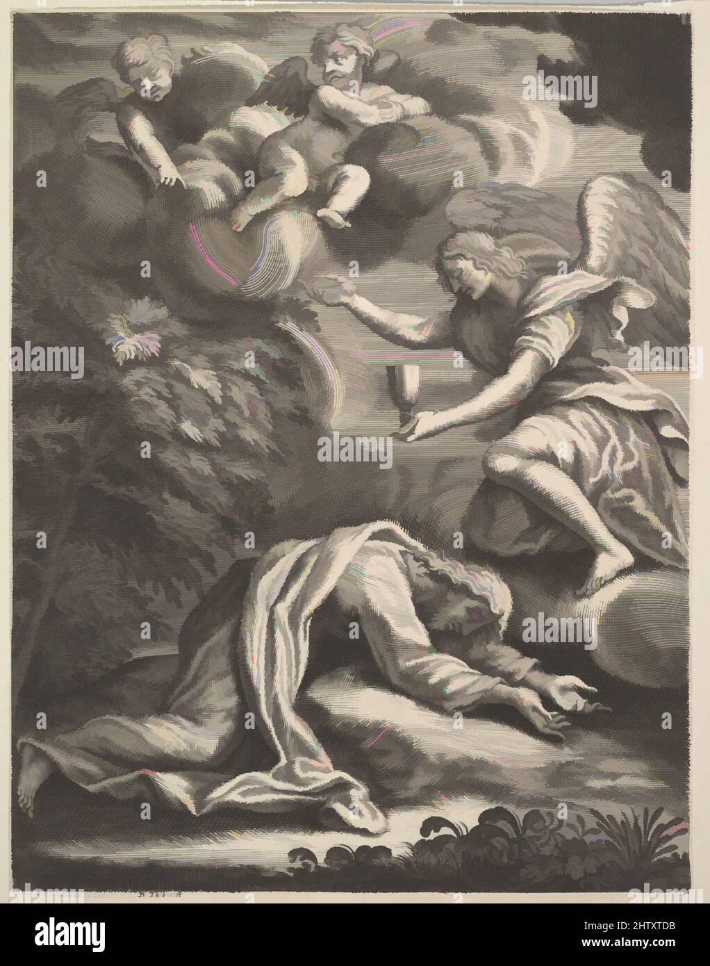 Art inspiré par Agony in the Garden, 1680–1719, gravure, feuille : 17 1/2 x 15 7/8 po. (44,5 x 40,4 cm), Prints, Benoit Thiboust (français, 1660–1719?), d'après Carlo Maratti (italien, Camerano 1625–1713 Rome, oeuvres classiques modernisées par Artotop avec une touche de modernité. Formes, couleur et valeur, impact visuel accrocheur sur l'art émotions par la liberté d'œuvres d'art d'une manière contemporaine. Un message intemporel qui cherche une nouvelle direction créative. Artistes qui se tournent vers le support numérique et créent le NFT Artotop Banque D'Images