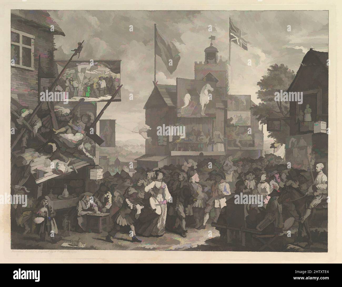 Art inspiré de la foire de Southwark, 1734, gravure et gravure ; état uniquement, plaque : 14 3/8 x 18 11/16 po. (36,5 x 47,5 cm), Prints, William Hogarth (Britannique, Londres 1697–1764 Londres, œuvres classiques modernisées par Artotop avec une touche de modernité. Formes, couleur et valeur, impact visuel accrocheur sur l'art émotions par la liberté d'œuvres d'art d'une manière contemporaine. Un message intemporel qui cherche une nouvelle direction créative. Artistes qui se tournent vers le support numérique et créent le NFT Artotop Banque D'Images