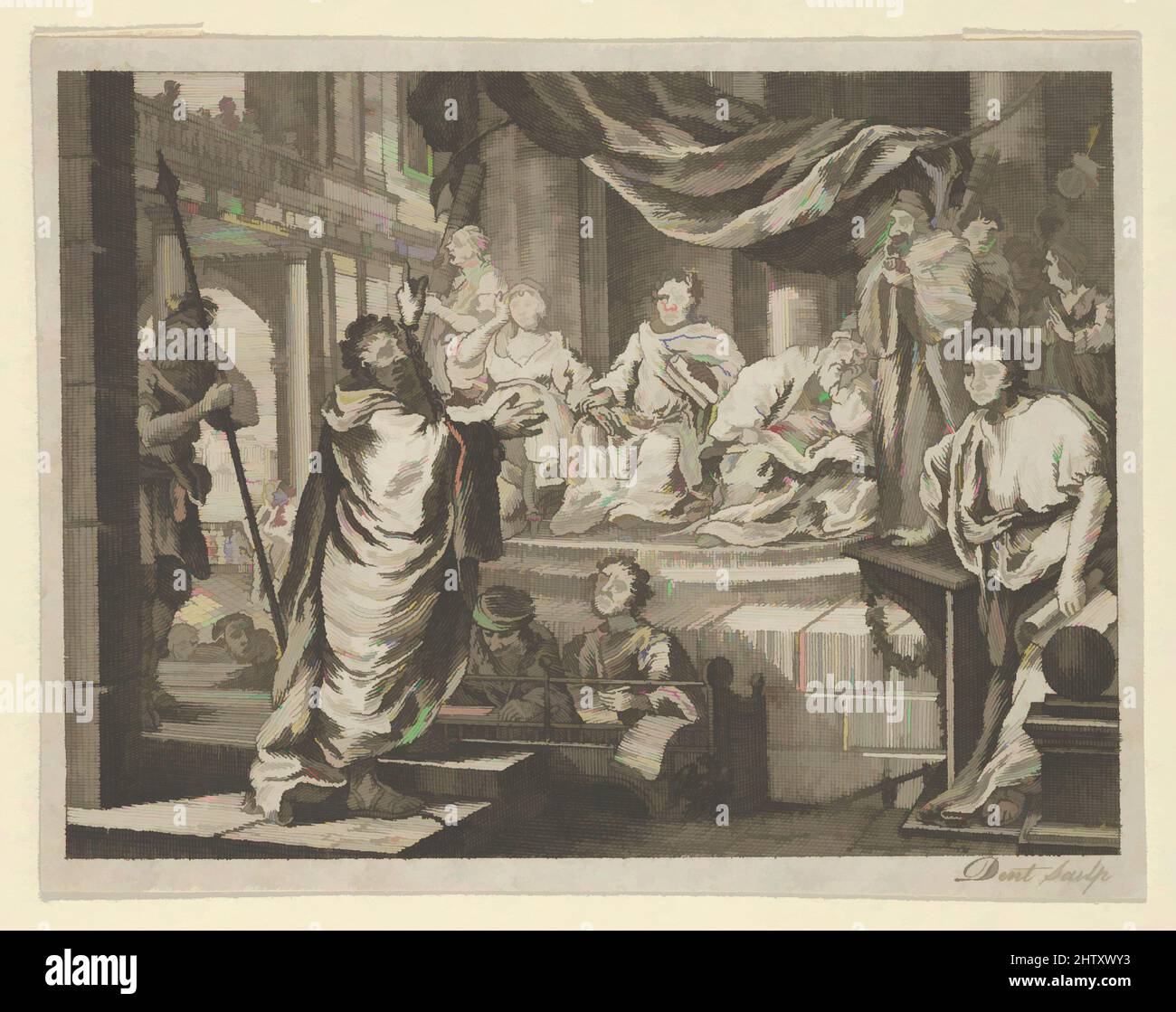 Art inspiré par Paul avant Felix, ca. 1800, gravure, feuille : 2 1/2 x 3 1/4 po. (6,4 x 8,2 cm), Prints, d'après William Hogarth (britannique, Londres 1697–1764 Londres, les œuvres classiques modernisées par Artotop avec une touche de modernité. Formes, couleur et valeur, impact visuel accrocheur sur l'art émotions par la liberté d'œuvres d'art d'une manière contemporaine. Un message intemporel qui cherche une nouvelle direction créative. Artistes qui se tournent vers le support numérique et créent le NFT Artotop Banque D'Images