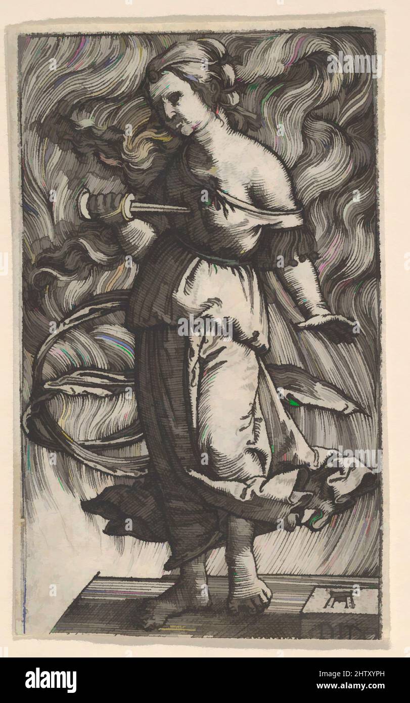 Art inspiré par Dido se tuant, gravure, feuille: 2 9/16 × 1 15/16 po. (6,5 × 4,9 cm), estampes, Albrecht Altdorfer (allemand, Regensburg ca. 1480–1538 Regensburg, œuvres classiques modernisées par Artotop avec une touche de modernité. Formes, couleur et valeur, impact visuel accrocheur sur l'art émotions par la liberté d'œuvres d'art d'une manière contemporaine. Un message intemporel qui cherche une nouvelle direction créative. Artistes qui se tournent vers le support numérique et créent le NFT Artotop Banque D'Images