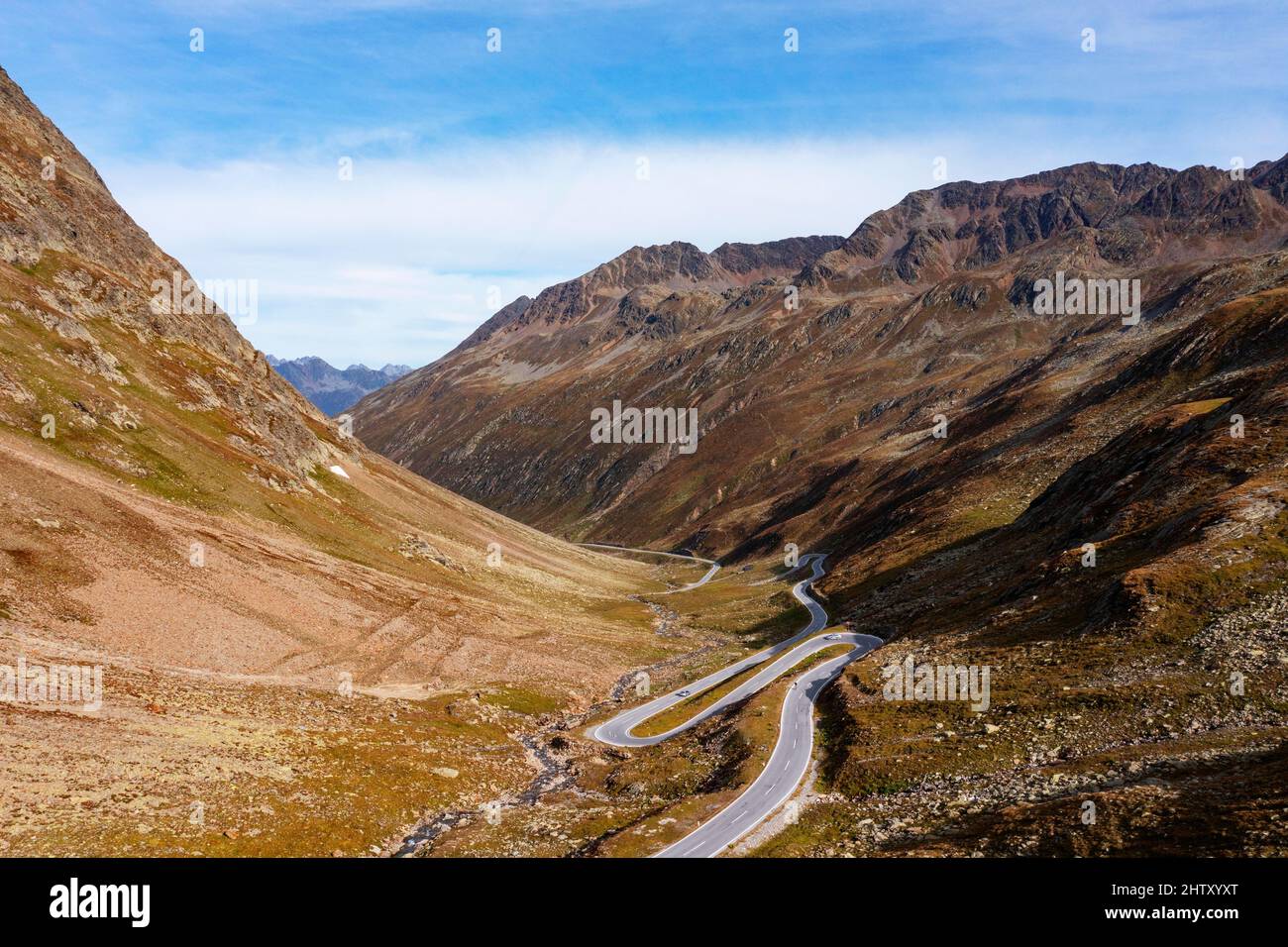 Timmelsjoch High Alpine Road, Passo del Rombo, Pass Road entre Tyrol et Tyrol du Sud, Alpes d'Oetztal, Oetztal, Tyrol, Autriche Banque D'Images