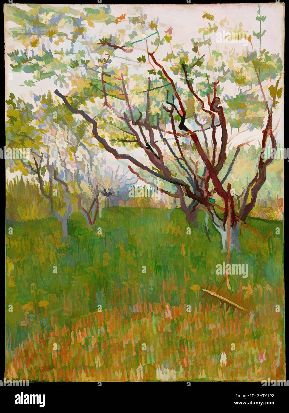 Art inspiré par la floraison Orchard, 1888, huile sur toile, 28 1/2 x 21 po. (72,4 x 53,3 cm), peintures, Vincent van Gogh (néerlandais, Zundert 1853–1890 Auvers-sur-Oise), l'arrivée du printemps à Arles en 1888 a trouvé Van Gogh « dans une fureur de travail ». Comme il a écrit à son frère Theo, "les arbres, les oeuvres classiques modernisées par Artotop avec un peu de modernité. Formes, couleur et valeur, impact visuel accrocheur sur l'art émotions par la liberté d'œuvres d'art d'une manière contemporaine. Un message intemporel qui cherche une nouvelle direction créative. Artistes qui se tournent vers le support numérique et créent le NFT Artotop Banque D'Images