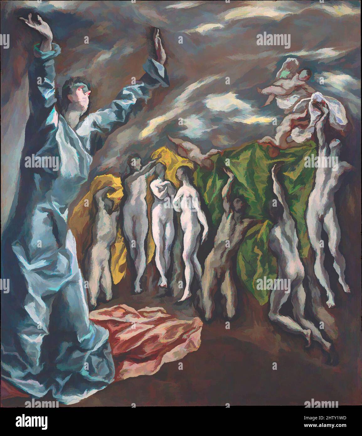 Art inspiré par la vision de Saint John, ca. 1609–14, huile sur toile, 87 1/2 x 76in. (222,3 x 193cm) ; avec bandes de 88 1/2 x 78 1/2 po (224,8 x 199,4 cm) haut tronqué, peintures, El Greco (Domenikos Theotokopoulos) (grec, Iráklion (Candia) 1540/41–1614 Toledo), la peinture est un, des œuvres classiques modernisées par Artotop avec une touche de modernité. Formes, couleur et valeur, impact visuel accrocheur sur l'art émotions par la liberté d'œuvres d'art d'une manière contemporaine. Un message intemporel qui cherche une nouvelle direction créative. Artistes qui se tournent vers le support numérique et créent le NFT Artotop Banque D'Images