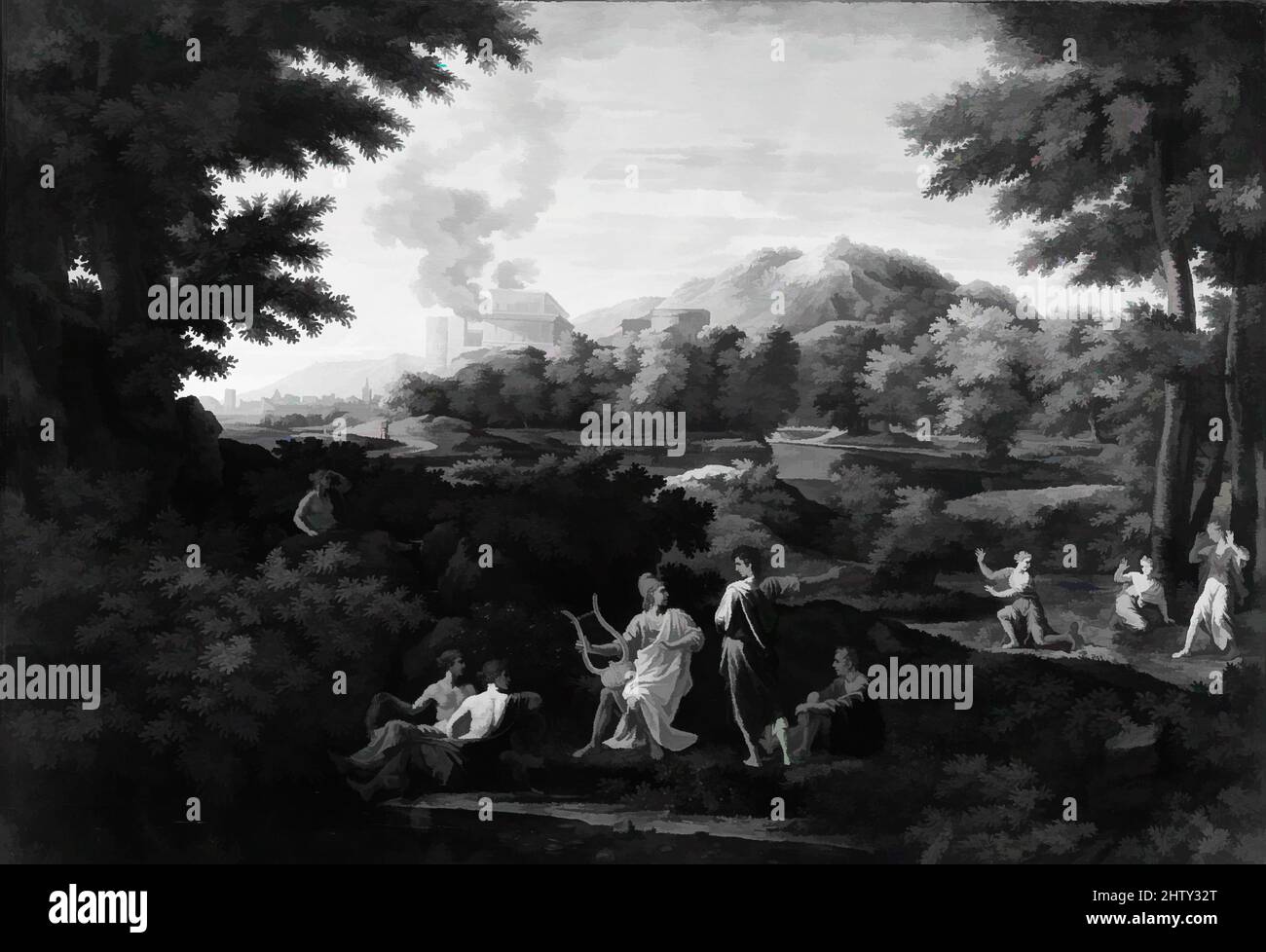 Art inspiré par Orpheus et Eurydice, huile sur toile, 47 1/2 x 70 3/4 po. (120,7 x 179,7 cm), peintures, style de Nicolas Poussin (français, troisième quart du 17th siècle, oeuvres classiques modernisées par Artotop avec une touche de modernité. Formes, couleur et valeur, impact visuel accrocheur sur l'art émotions par la liberté d'œuvres d'art d'une manière contemporaine. Un message intemporel qui cherche une nouvelle direction créative. Artistes qui se tournent vers le support numérique et créent le NFT Artotop Banque D'Images