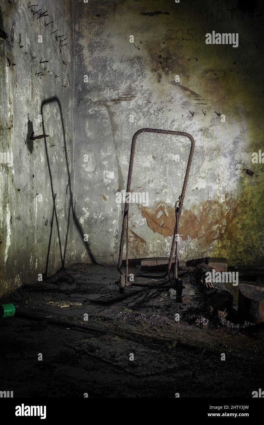 Lieu perdu, camion, abri de raid aérien, Hagen, Rhénanie-du-Nord-Westphalie, Allemagne Banque D'Images