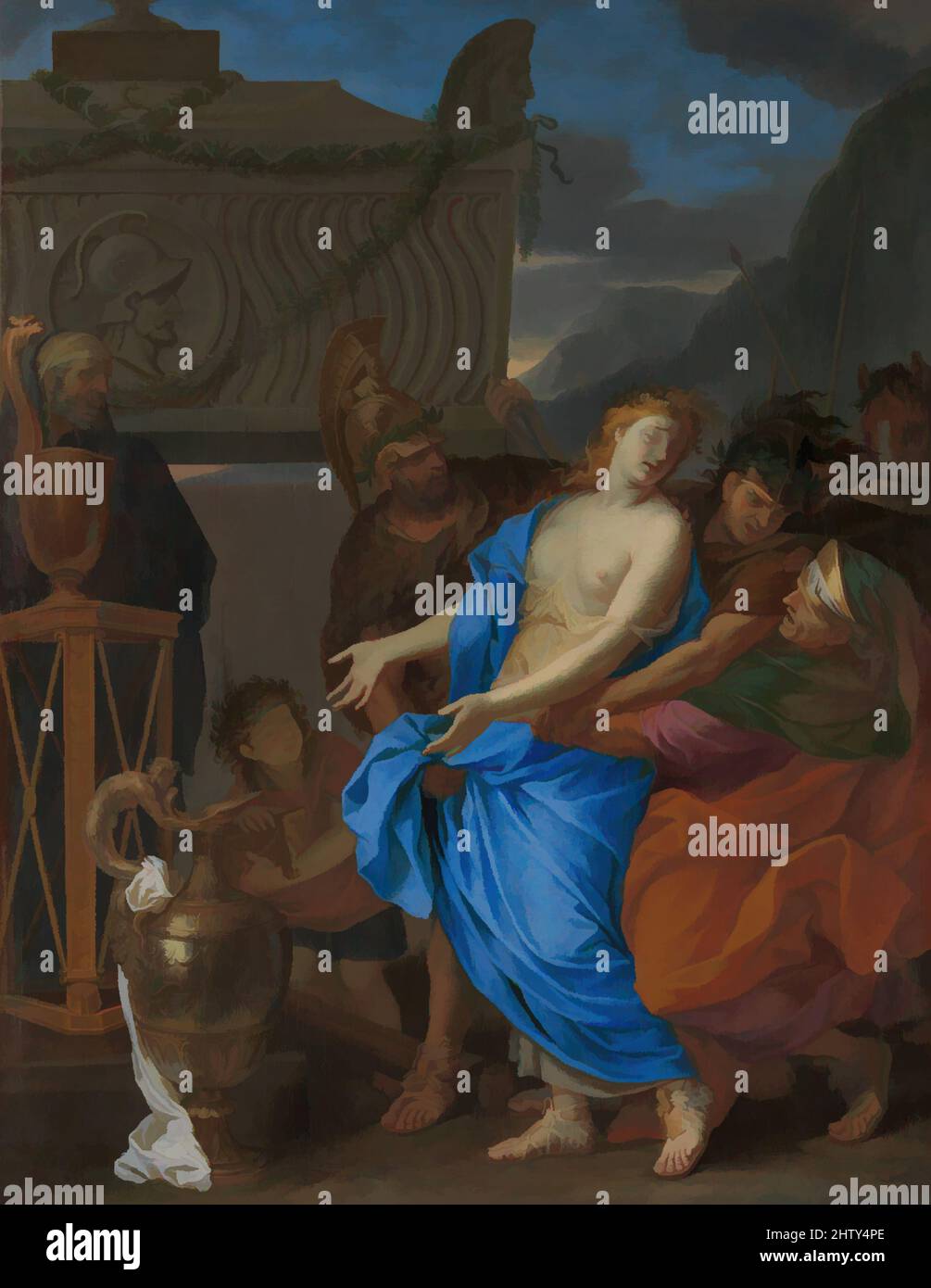 Art inspiré par le sacrifice de Polyxena, 1647, huile sur toile, 67 5/16 × 51 9/16 po. (171 × 131 cm), tableaux, Charles le Brun (français, Paris 1619–1690 Paris), tels que relatés par le poète romain Ovid (43 av. J.-C.-A. 17/18), la conformité Polyxena est conduite à sa mort au sacrificiel, les oeuvres classiques modernisées par Artotop avec un peu de modernité. Formes, couleur et valeur, impact visuel accrocheur sur l'art émotions par la liberté d'œuvres d'art d'une manière contemporaine. Un message intemporel qui cherche une nouvelle direction créative. Artistes qui se tournent vers le support numérique et créent le NFT Artotop Banque D'Images