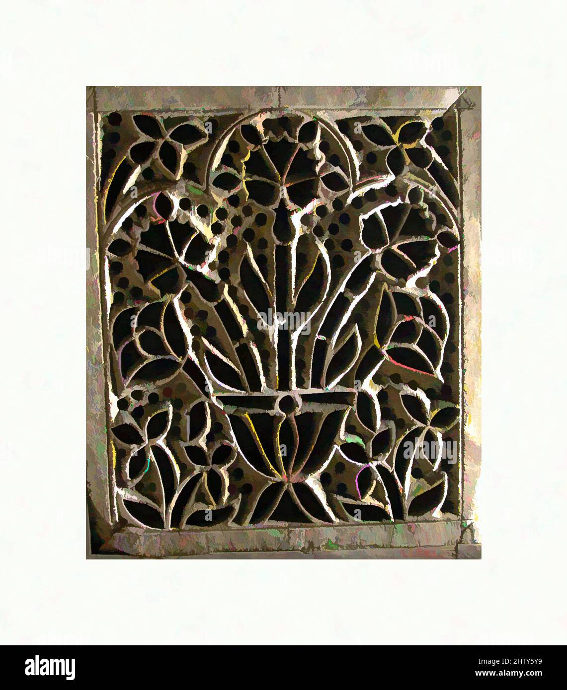 Art inspiré par Window, 18th siècle, attribué à l'Egypte ou à la Syrie, vitraux et plâtre, gypse, fenêtre sans cadre en bois: H. 19 po. (48,3 cm), verre, oeuvres classiques modernisées par Artotop avec une touche de modernité. Formes, couleur et valeur, impact visuel accrocheur sur l'art émotions par la liberté d'œuvres d'art d'une manière contemporaine. Un message intemporel qui cherche une nouvelle direction créative. Artistes qui se tournent vers le support numérique et créent le NFT Artotop Banque D'Images