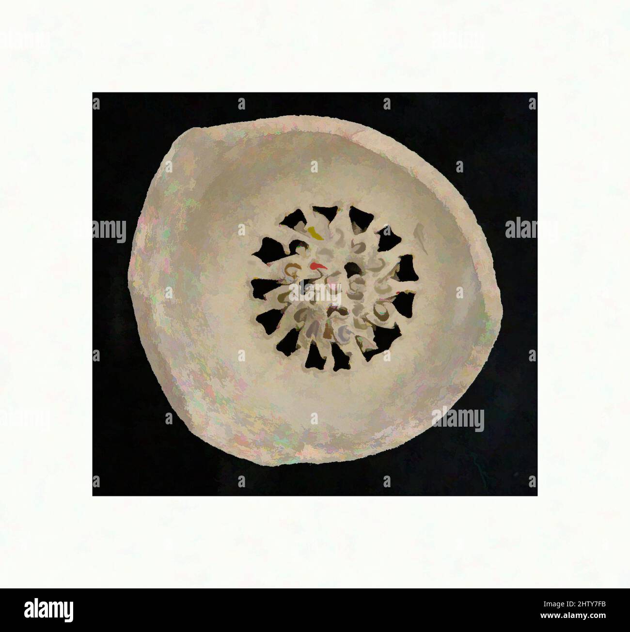 Art inspiré par le filtre à eau, 14th–15th siècle, attribué à l'Égypte, faïence, H. 1 1/2 po. (3,8 cm), céramique, oeuvres classiques modernisées par Artotop avec une touche de modernité. Formes, couleur et valeur, impact visuel accrocheur sur l'art émotions par la liberté d'œuvres d'art d'une manière contemporaine. Un message intemporel qui cherche une nouvelle direction créative. Artistes qui se tournent vers le support numérique et créent le NFT Artotop Banque D'Images