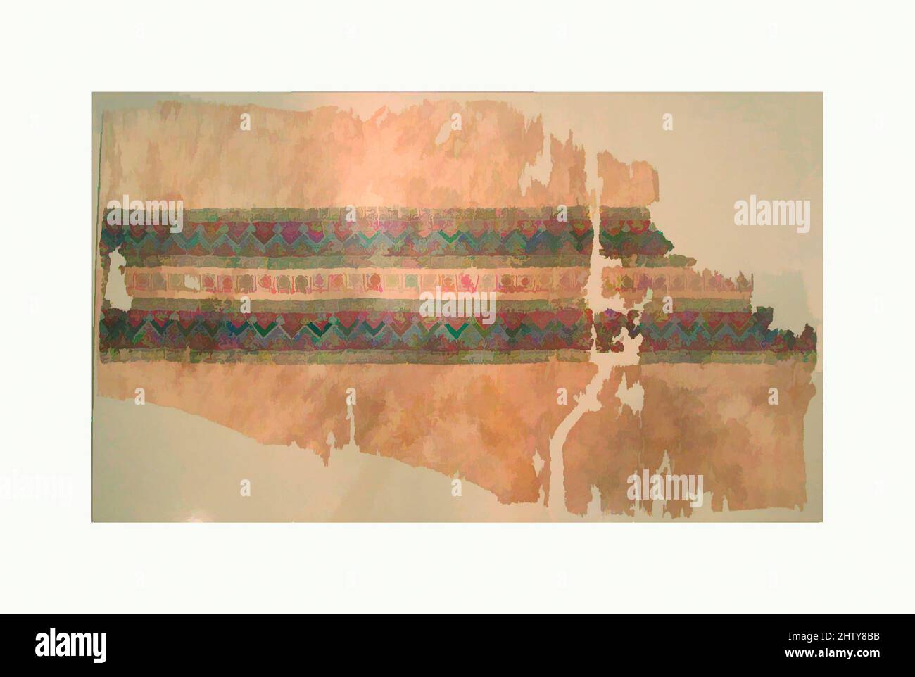 Art inspiré par fragment, 11th siècle, attribué à l'Egypte, le lin et la soie, H. 19 3/4 in. (50,2 cm), textiles-Woven, oeuvres classiques modernisées par Artotop avec une touche de modernité. Formes, couleur et valeur, impact visuel accrocheur sur l'art émotions par la liberté d'œuvres d'art d'une manière contemporaine. Un message intemporel qui cherche une nouvelle direction créative. Artistes qui se tournent vers le support numérique et créent le NFT Artotop Banque D'Images