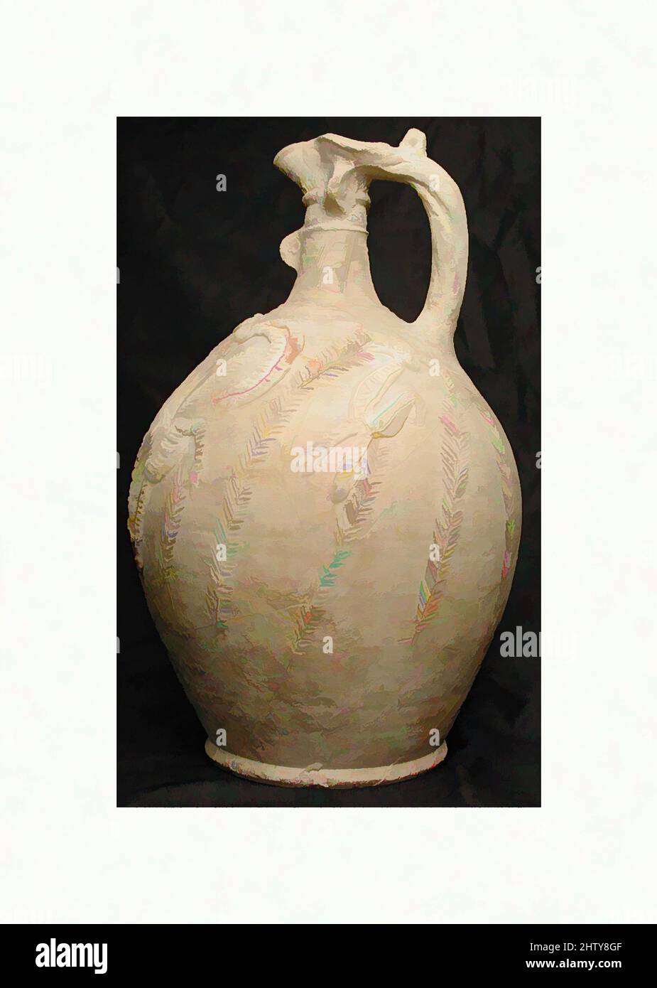 Art inspiré par l'égout, 9th siècle, attribué à l'Irak. Trouvé Iran, Saveh, faïence; décoration incisée et appliquée (barbotine), H. 13 3/4 in. (34,9 cm), céramique, oeuvres classiques modernisées par Artotop avec une touche de modernité. Formes, couleur et valeur, impact visuel accrocheur sur l'art émotions par la liberté d'œuvres d'art d'une manière contemporaine. Un message intemporel qui cherche une nouvelle direction créative. Artistes qui se tournent vers le support numérique et créent le NFT Artotop Banque D'Images