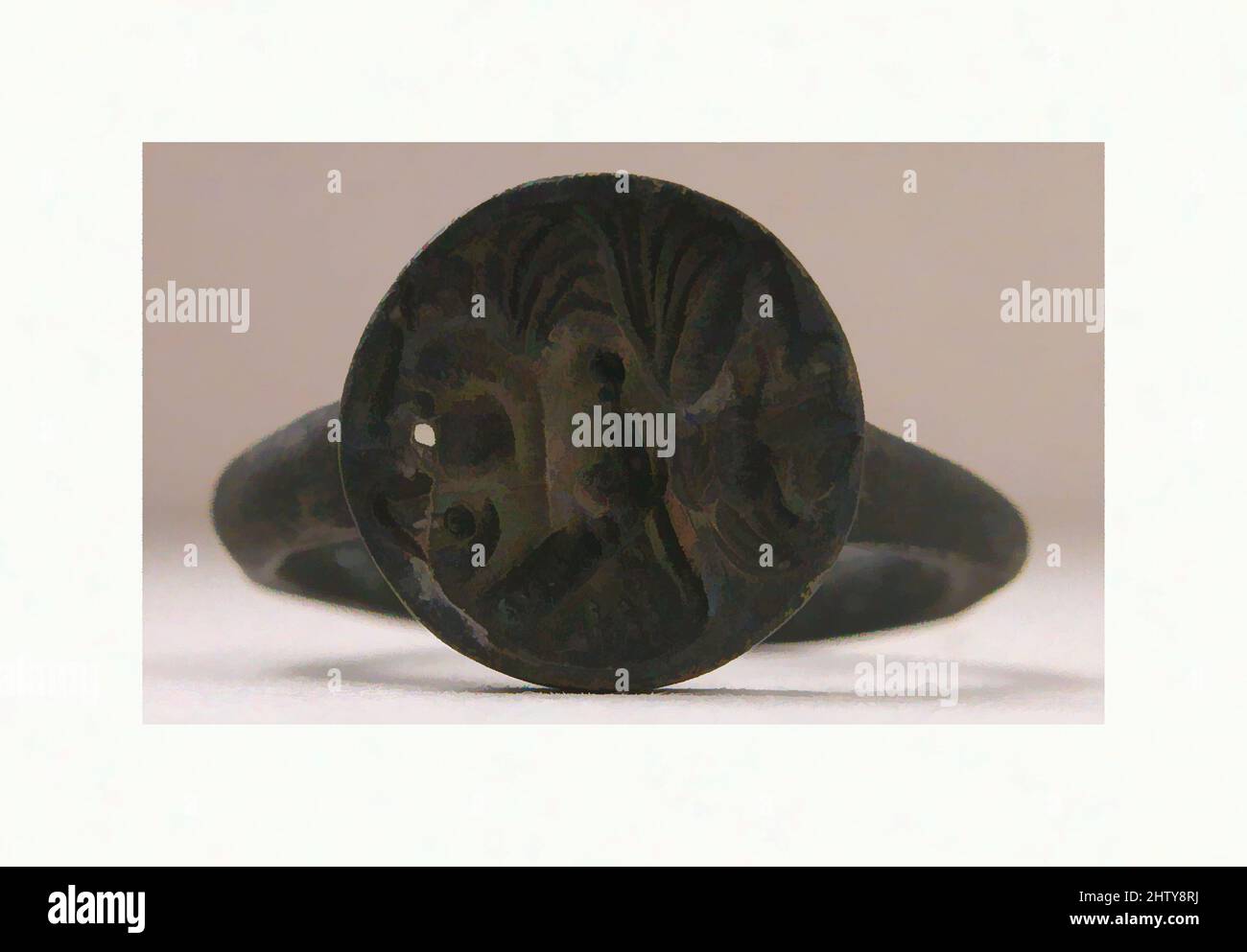 Art inspiré par Ring, 5th–8th siècle, de Palestine, Sbaita, Bronze, H. 1 po (2,5 cm), Métal, oeuvres classiques modernisées par Artotop avec une touche de modernité. Formes, couleur et valeur, impact visuel accrocheur sur l'art émotions par la liberté d'œuvres d'art d'une manière contemporaine. Un message intemporel qui cherche une nouvelle direction créative. Artistes qui se tournent vers le support numérique et créent le NFT Artotop Banque D'Images