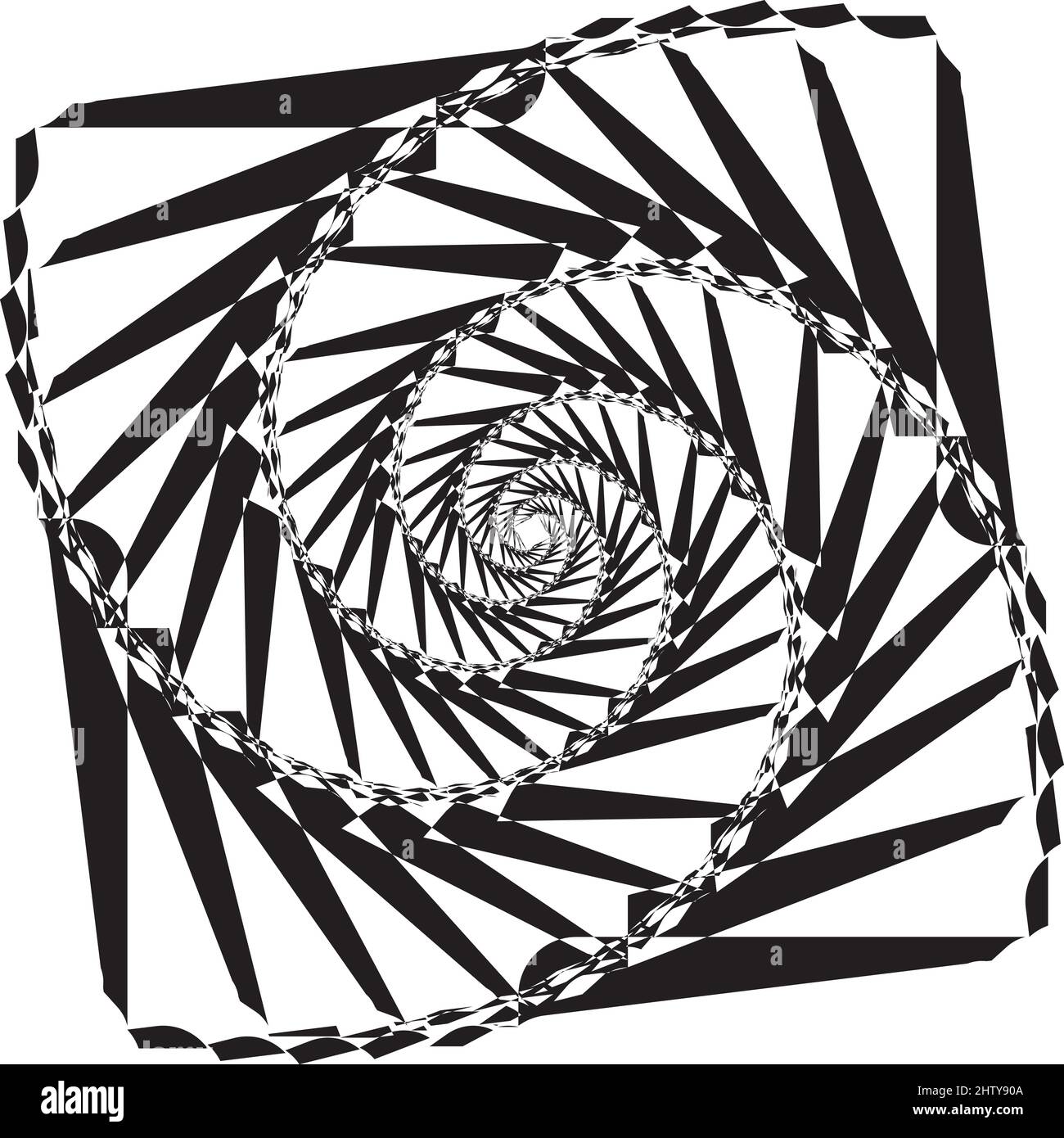 Abstrait arabesque coins arrondis ou pas en bas de l'escalier spiralinl structure noir sur fond transparent designer coupé Illustration de Vecteur