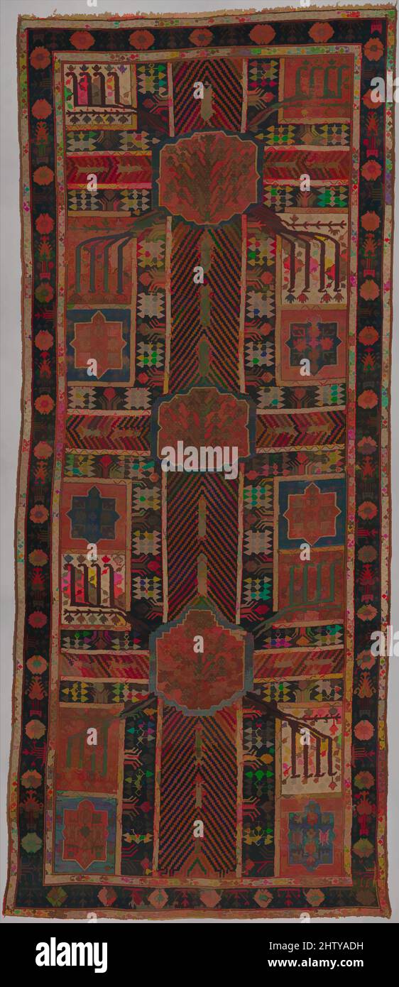 Art inspiré par Garden Carpet, env. 1800, fabriqué dans le nord-ouest de l'Iran ou au Kurdistan, coton (gauchissement et trame), laine (poil); velours symétriquement noué, tapis : H. 223 1/2 po. (567,7 cm), textiles-tapis, les premiers tapis de jardin persan date du XVIIe siècle. Cet exemple de, œuvres classiques modernisées par Artotop avec une touche de modernité. Formes, couleur et valeur, impact visuel accrocheur sur l'art émotions par la liberté d'œuvres d'art d'une manière contemporaine. Un message intemporel qui cherche une nouvelle direction créative. Artistes qui se tournent vers le support numérique et créent le NFT Artotop Banque D'Images