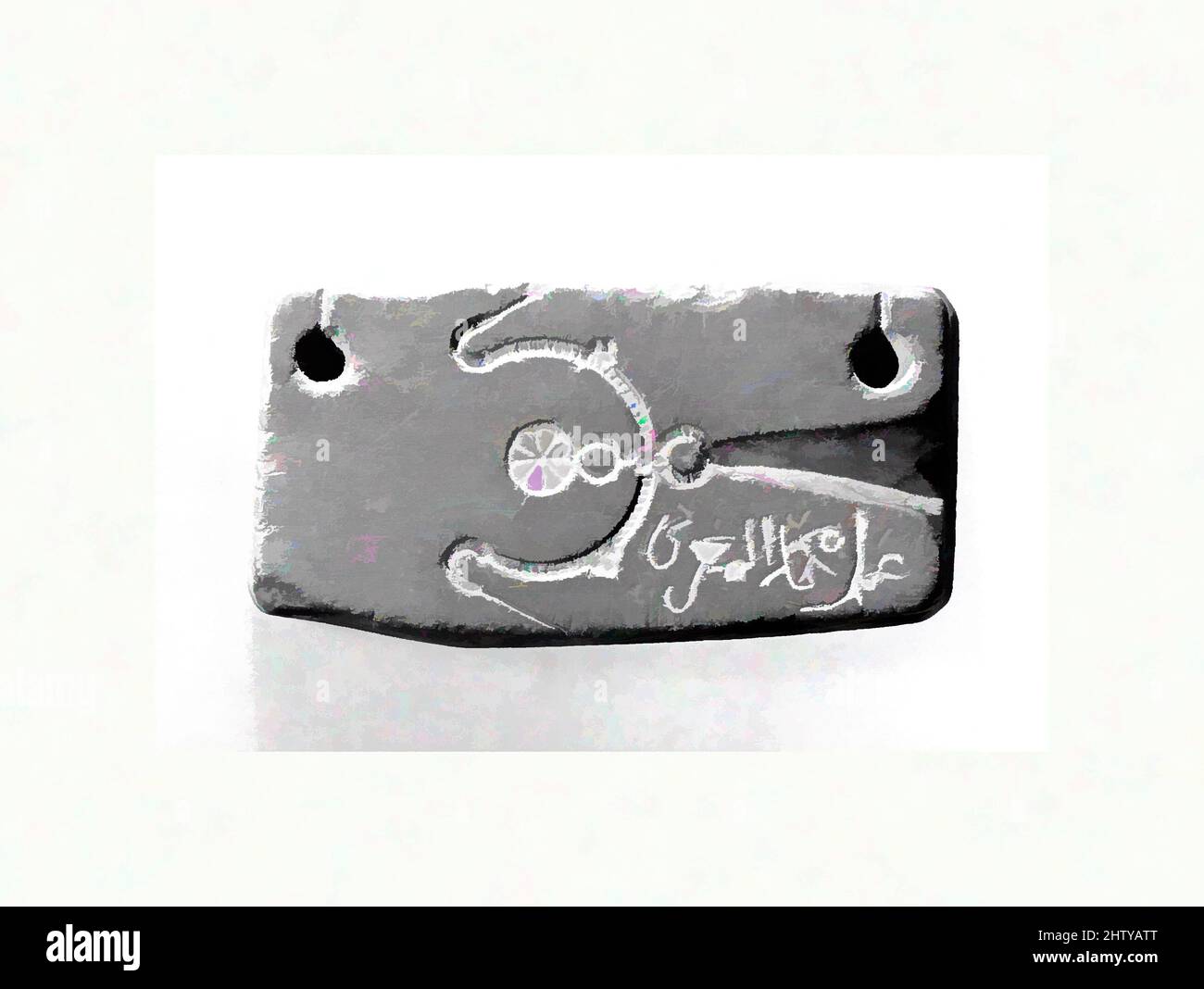 Art inspiré par moule pour bijoux, 10th–11th siècle, attribué à peut-être l'Egypte, Soapstone; sculpté, bijoux, oeuvres classiques modernisées par Artotop avec une touche de modernité. Formes, couleur et valeur, impact visuel accrocheur sur l'art émotions par la liberté d'œuvres d'art d'une manière contemporaine. Un message intemporel qui cherche une nouvelle direction créative. Artistes qui se tournent vers le support numérique et créent le NFT Artotop Banque D'Images