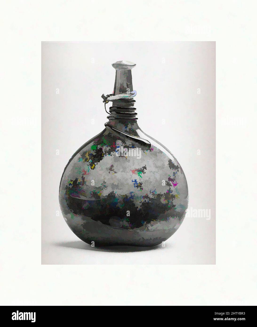 Art inspiré par la bouteille, probablement 18th–19th siècle, attribué à l'Iran, probablement Shiraz, verre; Libre soufflé et appliqué, outilé sur le pontil, H. 9 po. (23,0 cm), verre, oeuvres classiques modernisées par Artotop avec une touche de modernité. Formes, couleur et valeur, impact visuel accrocheur sur l'art émotions par la liberté d'œuvres d'art d'une manière contemporaine. Un message intemporel qui cherche une nouvelle direction créative. Artistes qui se tournent vers le support numérique et créent le NFT Artotop Banque D'Images