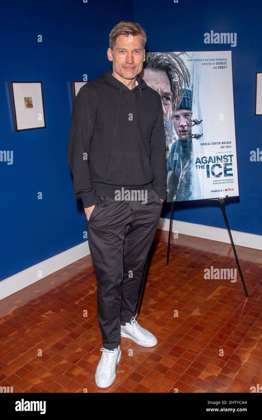 New York, États-Unis. 02nd mars 2022. Le co-auteur/producteur Nikolaj Coster-Waldau assiste à une projection spéciale de Against the Ice à Scandinavia House à New York. (Photo par Ron Adar/SOPA Images/Sipa USA) crédit: SIPA USA/Alay Live News Banque D'Images