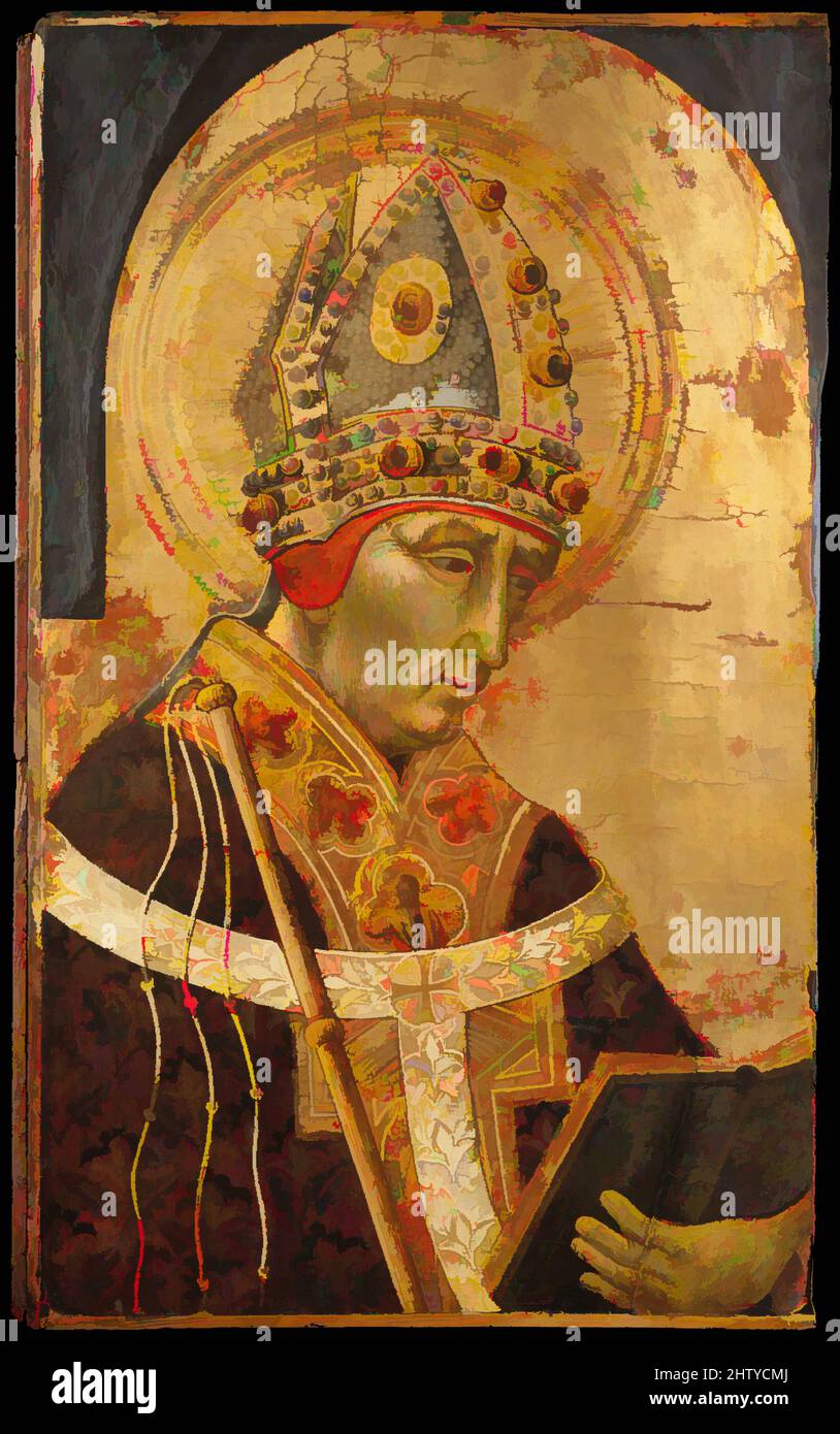 Art inspiré par Saint Ambrose, 1465–70, Tempéra sur bois, doré, 23 7/8 x 14 1/2 po. (60,6 x 36,8 cm), peintures, Giovanni di Paolo (Giovanni di Paolo di Grazia) (Italien, Sienne 1398–1482 Sienne, oeuvres classiques modernisées par Artotop avec une touche de modernité. Formes, couleur et valeur, impact visuel accrocheur sur l'art émotions par la liberté d'œuvres d'art d'une manière contemporaine. Un message intemporel qui cherche une nouvelle direction créative. Artistes qui se tournent vers le support numérique et créent le NFT Artotop Banque D'Images