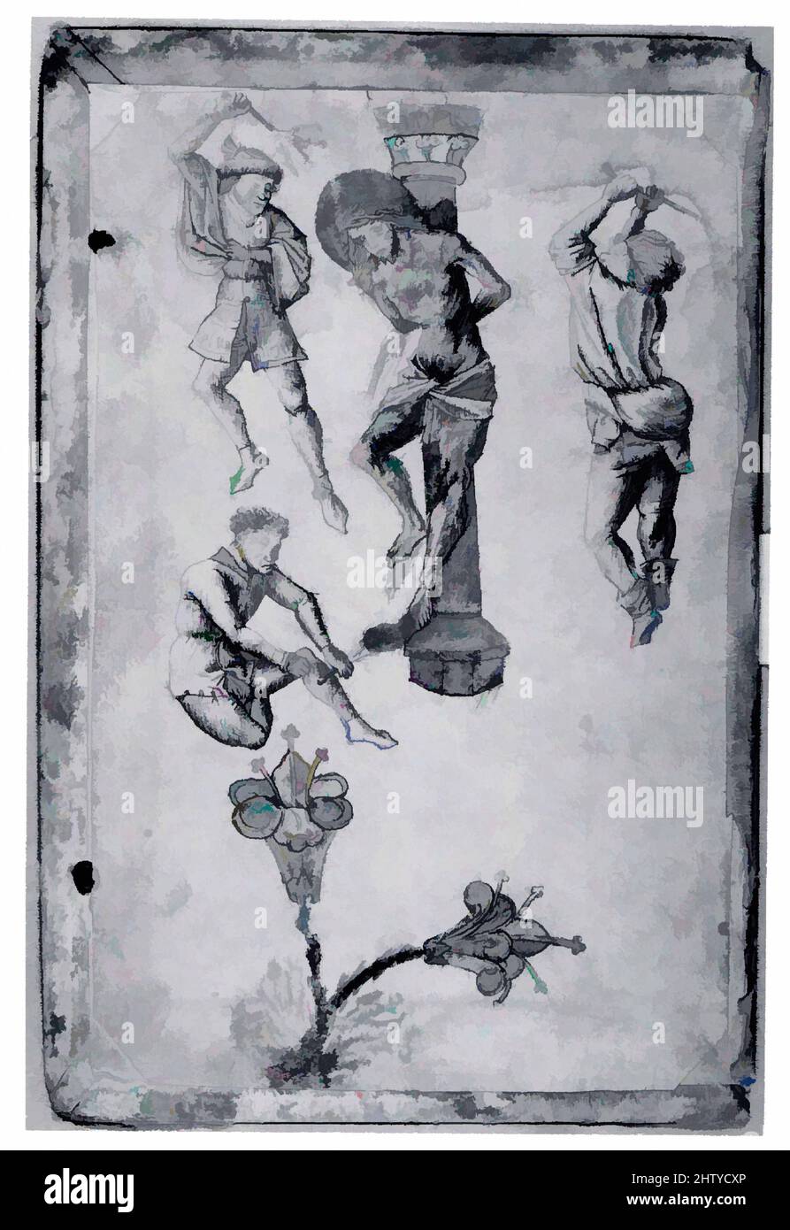 Art inspiré par la flagellation du Christ, ca. 1460–70, Allemagne de l'est, encre stylo et marron foncé et aquarelle rouge et brun jaunâtre, 8 1/16 x 4 13/16 po. (20,4 x 12,2 cm), dessins, l'exécution plutôt grossière et le placement des figures flottant dans l'espace sans référence à a, oeuvres classiques modernisées par Artotop avec un peu de modernité. Formes, couleur et valeur, impact visuel accrocheur sur l'art émotions par la liberté d'œuvres d'art d'une manière contemporaine. Un message intemporel qui cherche une nouvelle direction créative. Artistes qui se tournent vers le support numérique et créent le NFT Artotop Banque D'Images