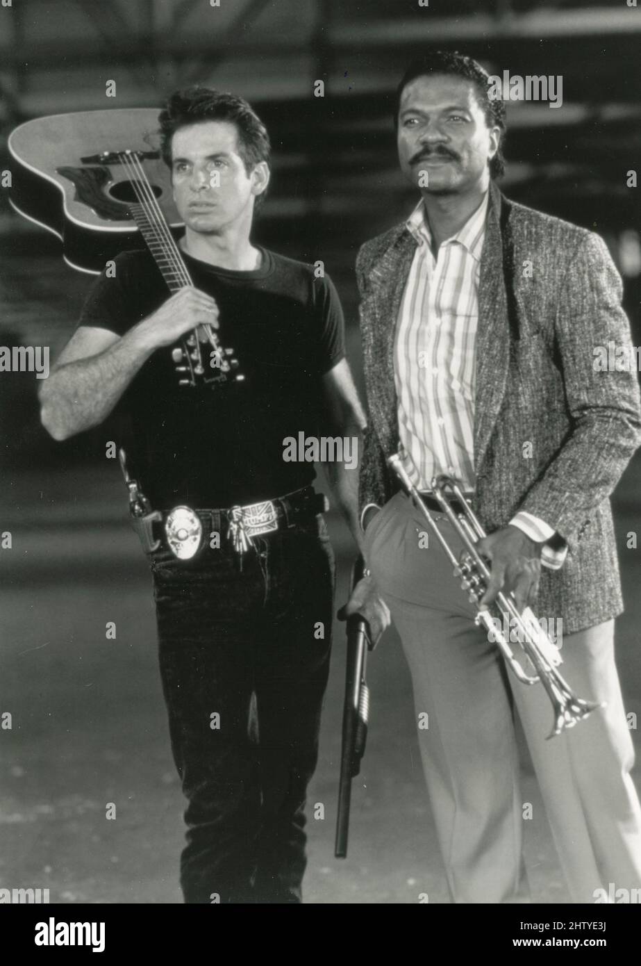 Les acteurs américains Robert Carradine et Billy Dee Williams dans le film Numéro un avec une balle, USA 1987 Banque D'Images