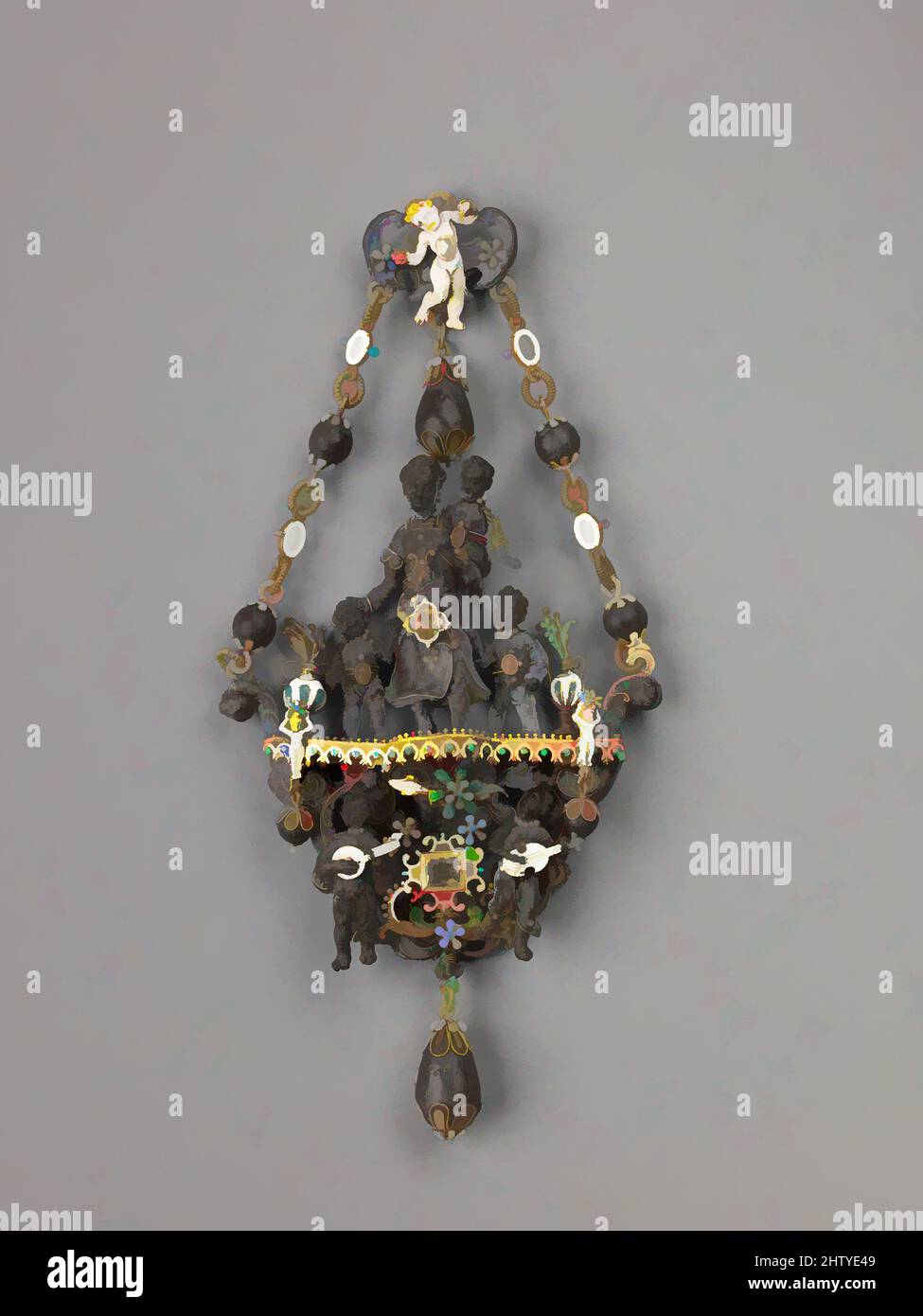 Art inspiré par la pendentif de 'Ambergriss', fin du 19th siècle, probablement l'Europe occidentale, peut-être Paris, composition noire, Or, émail et diamants, H. 12,5 cm, w. 5,8 cm, œuvres classiques modernisées par Artotop avec une touche de modernité. Formes, couleur et valeur, impact visuel accrocheur sur l'art émotions par la liberté d'œuvres d'art d'une manière contemporaine. Un message intemporel qui cherche une nouvelle direction créative. Artistes qui se tournent vers le support numérique et créent le NFT Artotop Banque D'Images