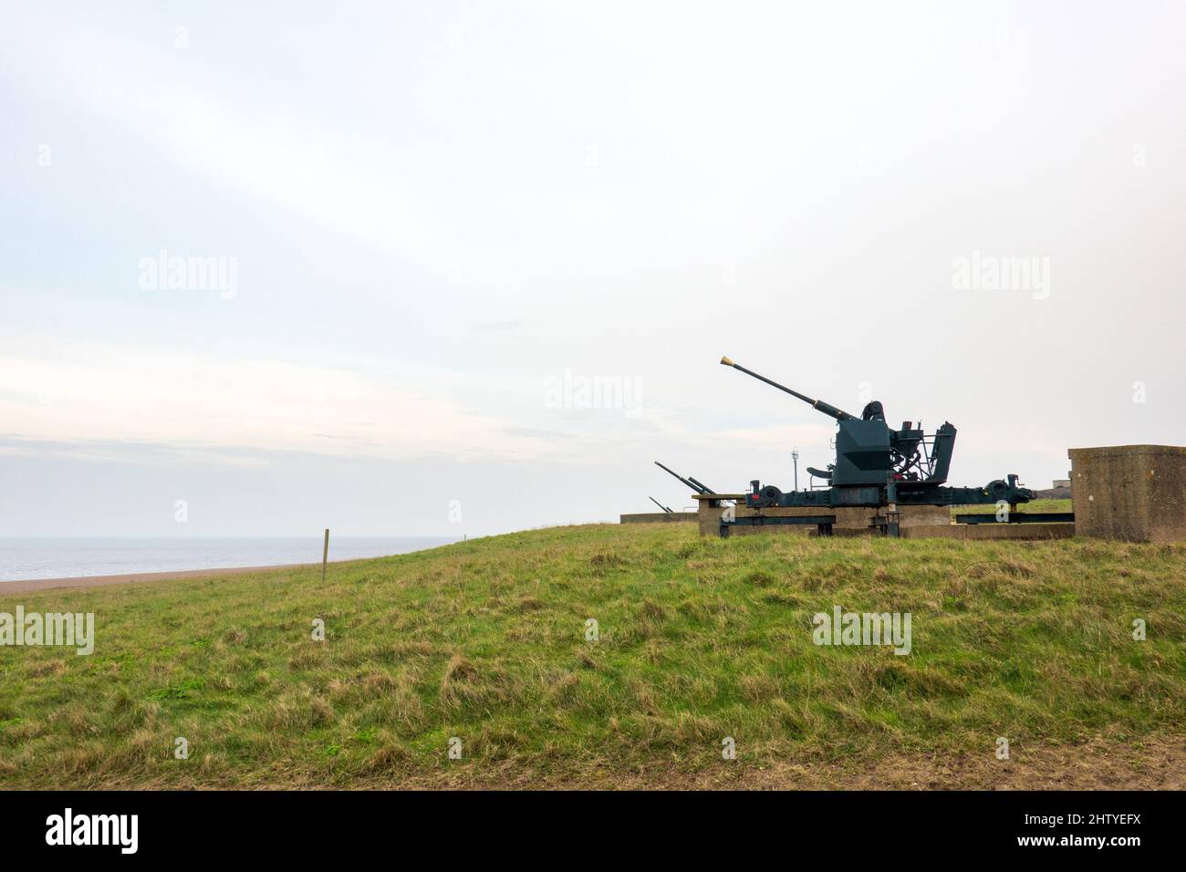 Canons d'artillerie antiaériens, Muckleburgh, Noroflk Banque D'Images