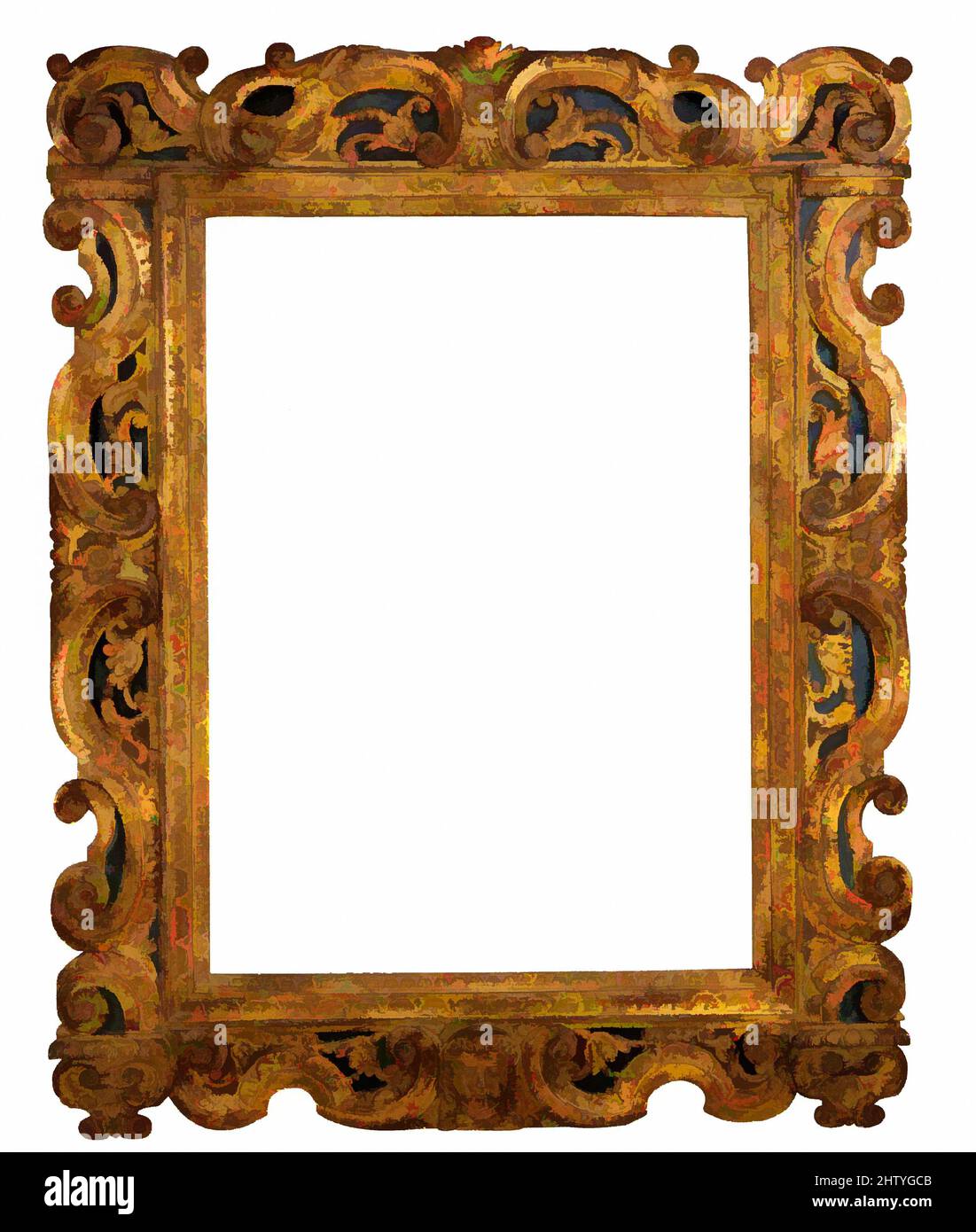 Art inspiré par le cadre de style Sansovino, env. 1570, adapté ca. 1960, vénitienne, cadre arrière en pin avec moulures supérieures en citron vert. Doré; bole rouge-brun foncé, fond bleu., total, 150 x 117 cm; vue, 104 x 74,2 cm; rabais 108 x 78,2 cm., cadres, œuvres classiques modernisées par Artotop avec une touche de modernité. Formes, couleur et valeur, impact visuel accrocheur sur l'art émotions par la liberté d'œuvres d'art d'une manière contemporaine. Un message intemporel qui cherche une nouvelle direction créative. Artistes qui se tournent vers le support numérique et créent le NFT Artotop Banque D'Images