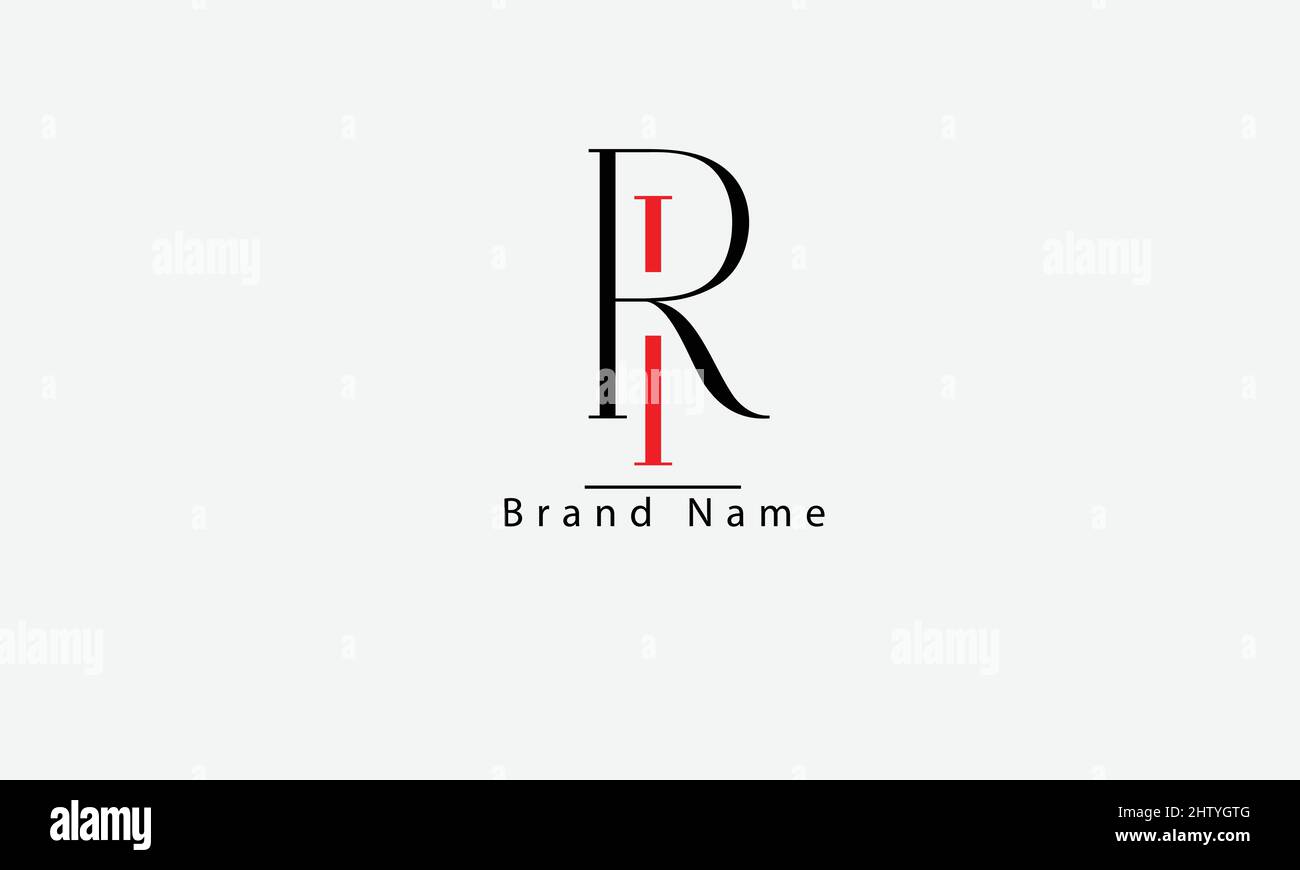 Modèle de monogramme de logo vectoriel abstrait IR RI Illustration de Vecteur