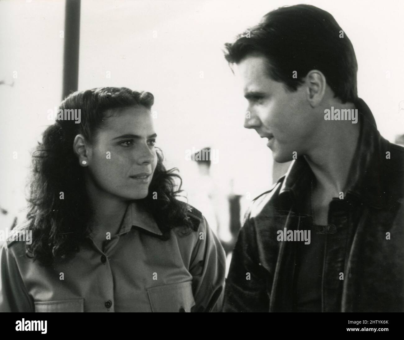 L'acteur américain Mark Humphrey et l'actrice Sharon H. Brandon dans le film Iron Eagle II, USA 1988 Banque D'Images
