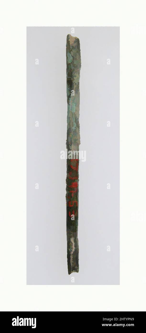 Art inspiré par la pièce en épingle à cheveux, 1st–4th siècle, romain, alliage de cuivre, total : 2 1/16 x 1/8 po (5,3 x 0,3 cm), Metalwork-Bronze, oeuvres classiques modernisées par Artotop avec une touche de modernité. Formes, couleur et valeur, impact visuel accrocheur sur l'art émotions par la liberté d'œuvres d'art d'une manière contemporaine. Un message intemporel qui cherche une nouvelle direction créative. Artistes qui se tournent vers le support numérique et créent le NFT Artotop Banque D'Images