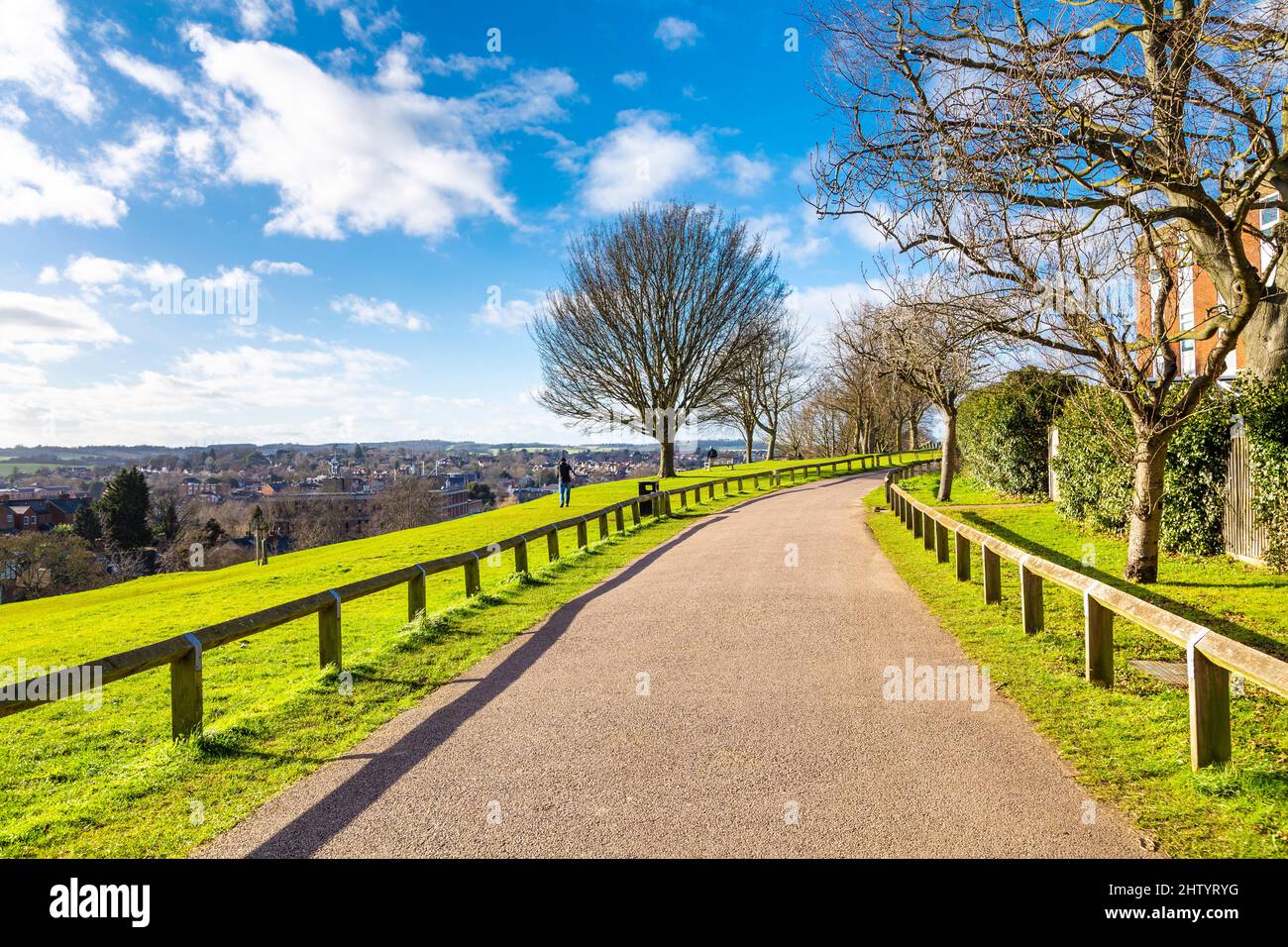 Vue sur Hitchin depuis le sommet de Windmill Hill, Hertfordshire, Royaume-Uni Banque D'Images