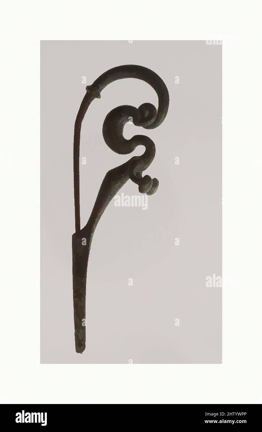 Art inspiré par la broche en forme de S, 6th Century B.C., Celtic, Bronze, total : 4 13/16 x 15/16 x 1 9/16 po. (12,3 x 2,4 x 4 cm), Metalwork-Bronze, cette jolie broche en bronze date du sixième siècle avant J.-C. broches comme celles-ci sont caractérisées comme la serpentine en raison de leur torsion, les œuvres classiques modernisées par Artotop avec un peu de modernité. Formes, couleur et valeur, impact visuel accrocheur sur l'art émotions par la liberté d'œuvres d'art d'une manière contemporaine. Un message intemporel qui cherche une nouvelle direction créative. Artistes qui se tournent vers le support numérique et créent le NFT Artotop Banque D'Images