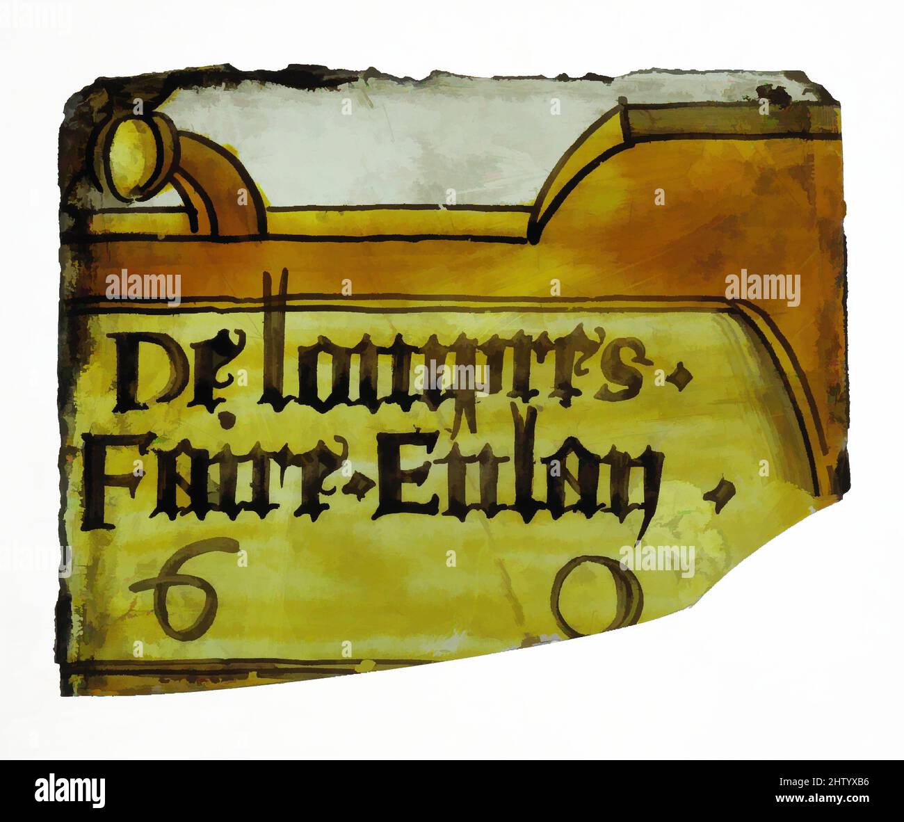 Art inspiré par Glass fragment, 1560, français, verre, total: 3 1/4 x 4 po. (8,3 x 10,2 cm), vitraux, oeuvres classiques modernisées par Artotop avec une touche de modernité. Formes, couleur et valeur, impact visuel accrocheur sur l'art émotions par la liberté d'œuvres d'art d'une manière contemporaine. Un message intemporel qui cherche une nouvelle direction créative. Artistes qui se tournent vers le support numérique et créent le NFT Artotop Banque D'Images