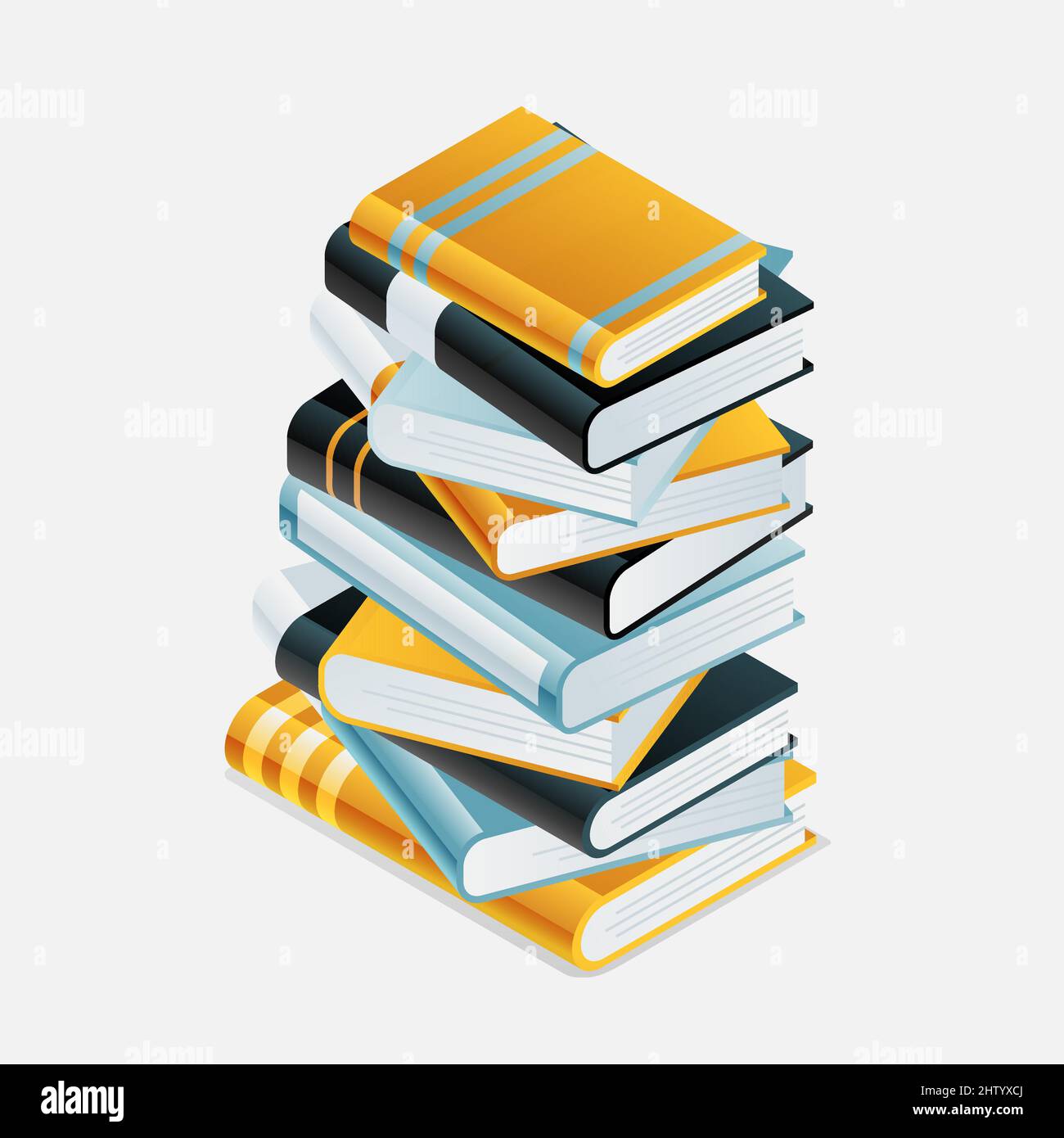 Illustration vectorielle de la pile de livres en dégradé. Illustration de Vecteur