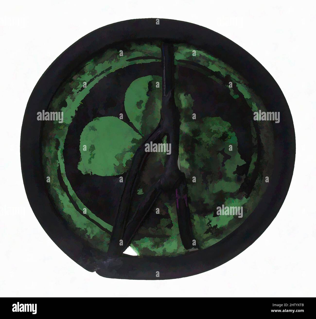 Art inspiré par Glass fragment, 14th Century, européen, Pot Metal Glass, diamètre: 2 1/2 po. (6,5 cm), vitraux, oeuvres classiques modernisées par Artotop avec une touche de modernité. Formes, couleur et valeur, impact visuel accrocheur sur l'art émotions par la liberté d'œuvres d'art d'une manière contemporaine. Un message intemporel qui cherche une nouvelle direction créative. Artistes qui se tournent vers le support numérique et créent le NFT Artotop Banque D'Images