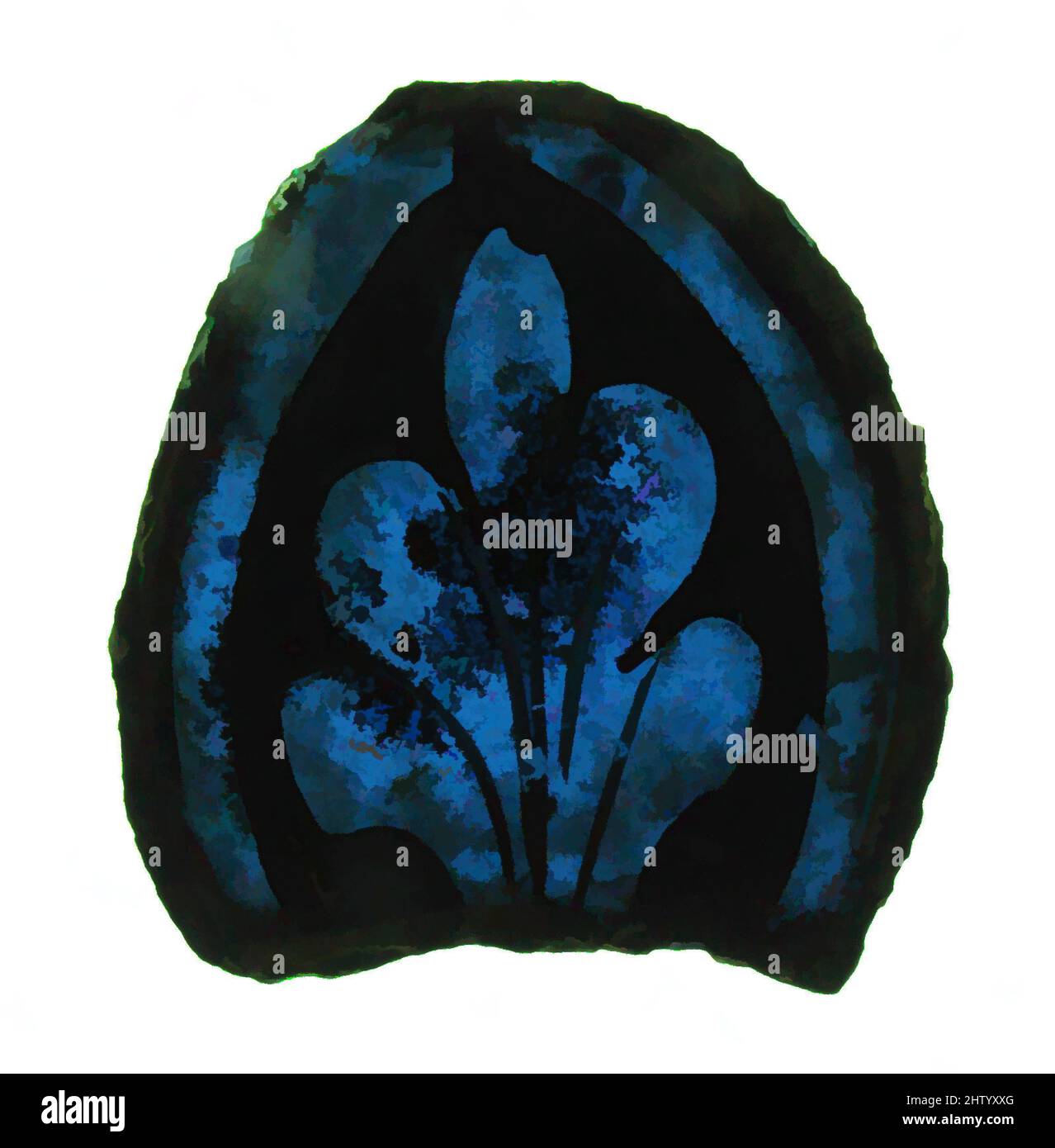 Art inspiré par Glass fragment, 13th Century, européen, Pot Metal Glass, total: 2 x 1 3/4 po. (5 x 4,5 cm), vitraux, oeuvres classiques modernisées par Artotop avec une touche de modernité. Formes, couleur et valeur, impact visuel accrocheur sur l'art émotions par la liberté d'œuvres d'art d'une manière contemporaine. Un message intemporel qui cherche une nouvelle direction créative. Artistes qui se tournent vers le support numérique et créent le NFT Artotop Banque D'Images