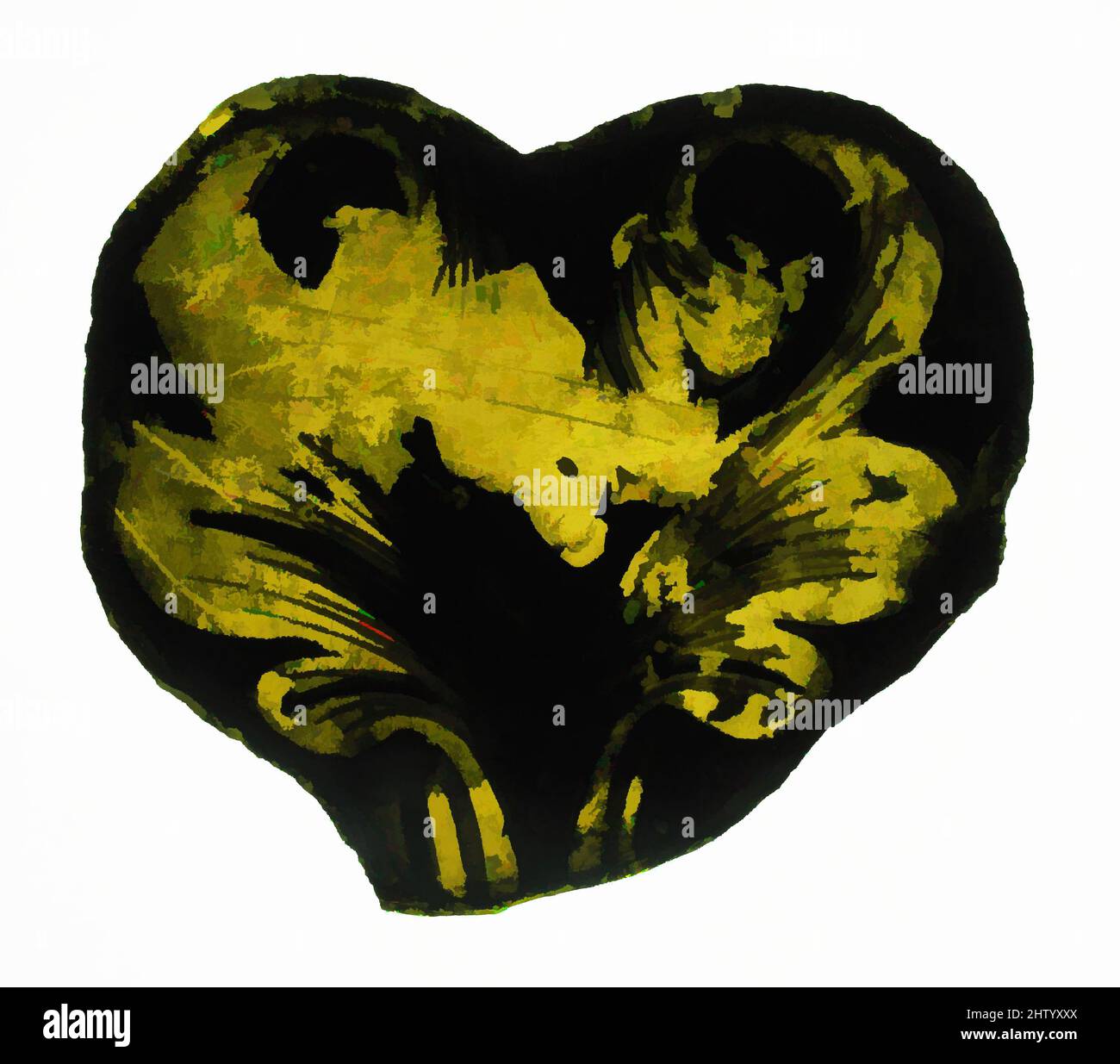 Art inspiré par Glass fragment, 14th Century (?), européen, Pot Metal Glass, total: 3 x 2 3/4 po. (7,5 x 7 cm), vitraux, oeuvres classiques modernisées par Artotop avec une touche de modernité. Formes, couleur et valeur, impact visuel accrocheur sur l'art émotions par la liberté d'œuvres d'art d'une manière contemporaine. Un message intemporel qui cherche une nouvelle direction créative. Artistes qui se tournent vers le support numérique et créent le NFT Artotop Banque D'Images