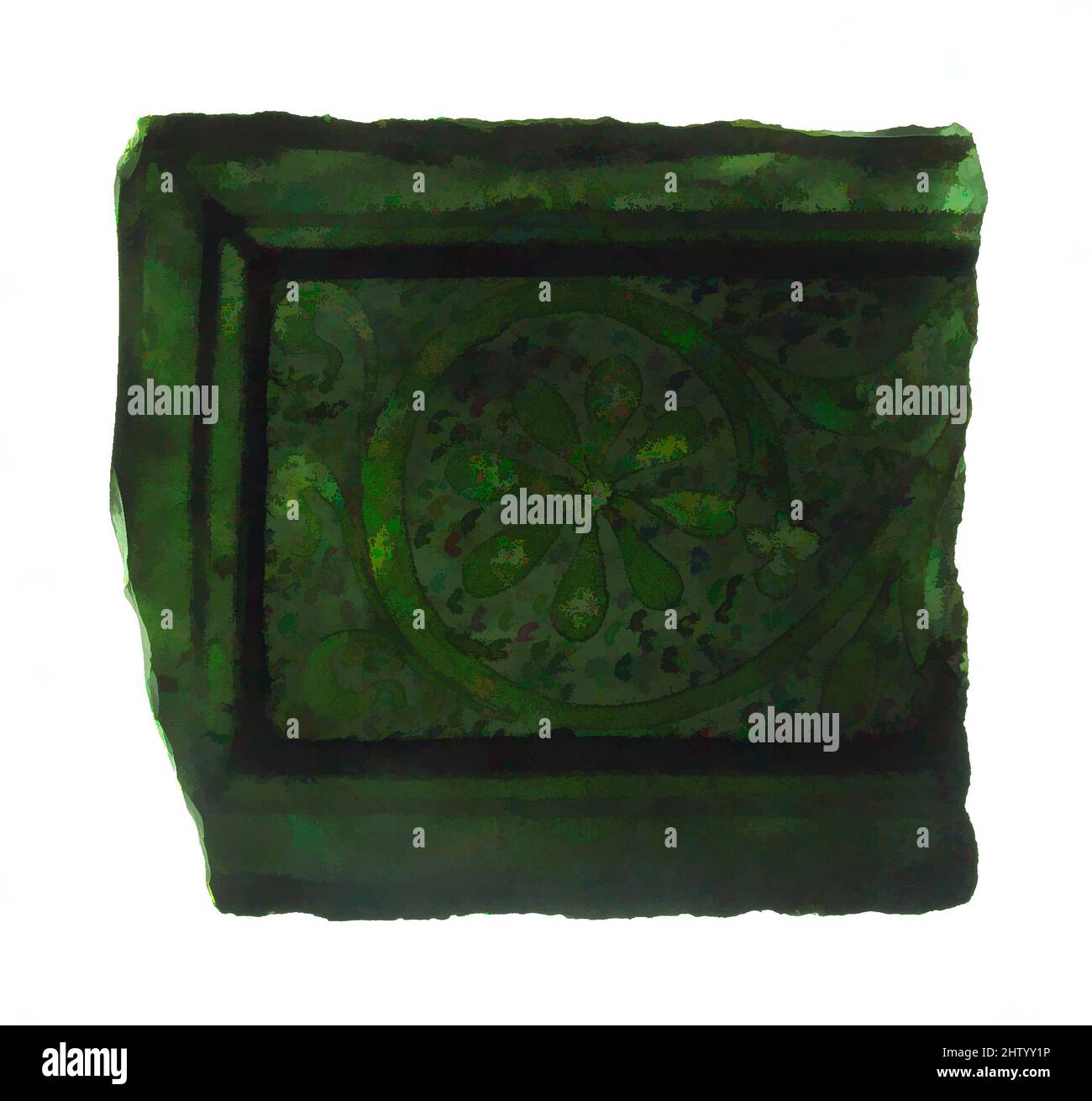 Art inspiré par Glass fragment, 15th Century, européen, Pot Metal Glass, total: 2 1/4 x 2 po (5,5 x 5 cm), vitrail, oeuvres classiques modernisées par Artotop avec une touche de modernité. Formes, couleur et valeur, impact visuel accrocheur sur l'art émotions par la liberté d'œuvres d'art d'une manière contemporaine. Un message intemporel qui cherche une nouvelle direction créative. Artistes qui se tournent vers le support numérique et créent le NFT Artotop Banque D'Images