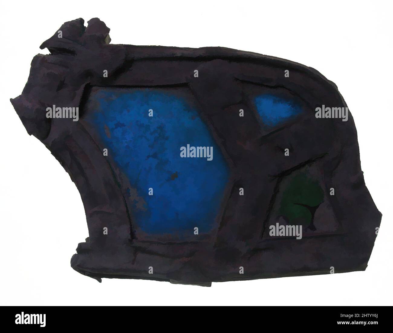 Art inspiré par Glass fragment, 13th–15th Century, européen, Pot Metal Glass, total: 4 x 2 3/8 po (10 x 6 cm), vitrail, oeuvres classiques modernisées par Artotop avec une touche de modernité. Formes, couleur et valeur, impact visuel accrocheur sur l'art émotions par la liberté d'œuvres d'art d'une manière contemporaine. Un message intemporel qui cherche une nouvelle direction créative. Artistes qui se tournent vers le support numérique et créent le NFT Artotop Banque D'Images