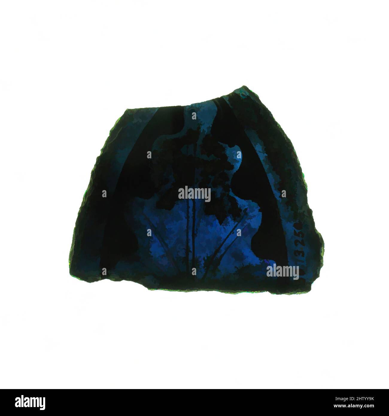 Art inspiré par Glass fragment, 13th–15th Century, européen, Pot Metal Glass, total: 2 x 1 3/4 po (5 x 4,5 cm), vitrail, oeuvres classiques modernisées par Artotop avec une touche de modernité. Formes, couleur et valeur, impact visuel accrocheur sur l'art émotions par la liberté d'œuvres d'art d'une manière contemporaine. Un message intemporel qui cherche une nouvelle direction créative. Artistes qui se tournent vers le support numérique et créent le NFT Artotop Banque D'Images