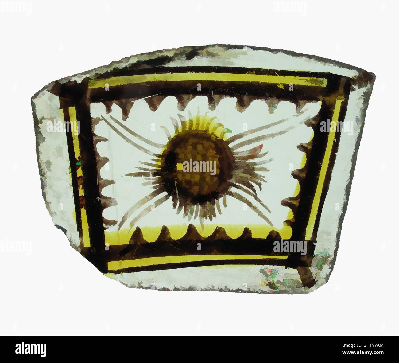 Art inspiré par Glass fragment, 15th Century, européen, verre coloré, total: 3 x 2 1/4 po. (7,6 x 5,7 cm), vitraux, oeuvres classiques modernisées par Artotop avec une touche de modernité. Formes, couleur et valeur, impact visuel accrocheur sur l'art émotions par la liberté d'œuvres d'art d'une manière contemporaine. Un message intemporel qui cherche une nouvelle direction créative. Artistes qui se tournent vers le support numérique et créent le NFT Artotop Banque D'Images