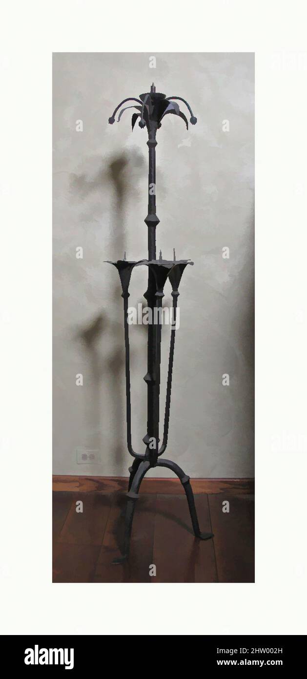 Art inspiré par l'une des deux Candelabra, 15th siècle, français ou espagnol, fer, H. 76 1/4 in., Metalwork-Iron, œuvres classiques modernisées par Artotop avec une touche de modernité. Formes, couleur et valeur, impact visuel accrocheur sur l'art émotions par la liberté d'œuvres d'art d'une manière contemporaine. Un message intemporel qui cherche une nouvelle direction créative. Artistes qui se tournent vers le support numérique et créent le NFT Artotop Banque D'Images