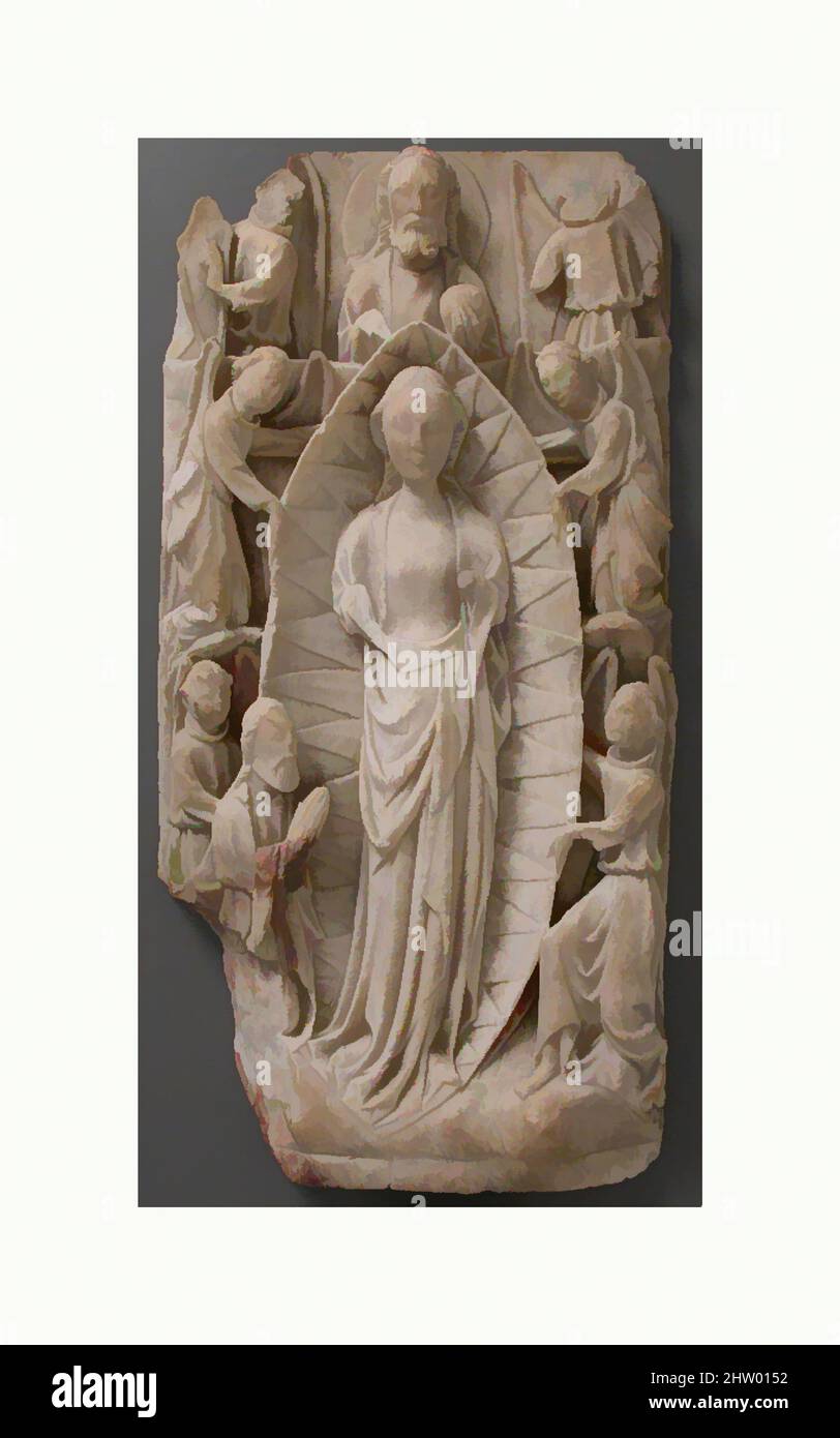 Art inspiré par Assomption de la Vierge, 14th–15th siècle, britannique, albâtre, total : 20 1/2 x 10 1/4 x 2 3/4 po. (52,1 x 26 x 7 cm), Sculpture-Pierre, oeuvres classiques modernisées par Artotop avec une touche de modernité. Formes, couleur et valeur, impact visuel accrocheur sur l'art émotions par la liberté d'œuvres d'art d'une manière contemporaine. Un message intemporel qui cherche une nouvelle direction créative. Artistes qui se tournent vers le support numérique et créent le NFT Artotop Banque D'Images