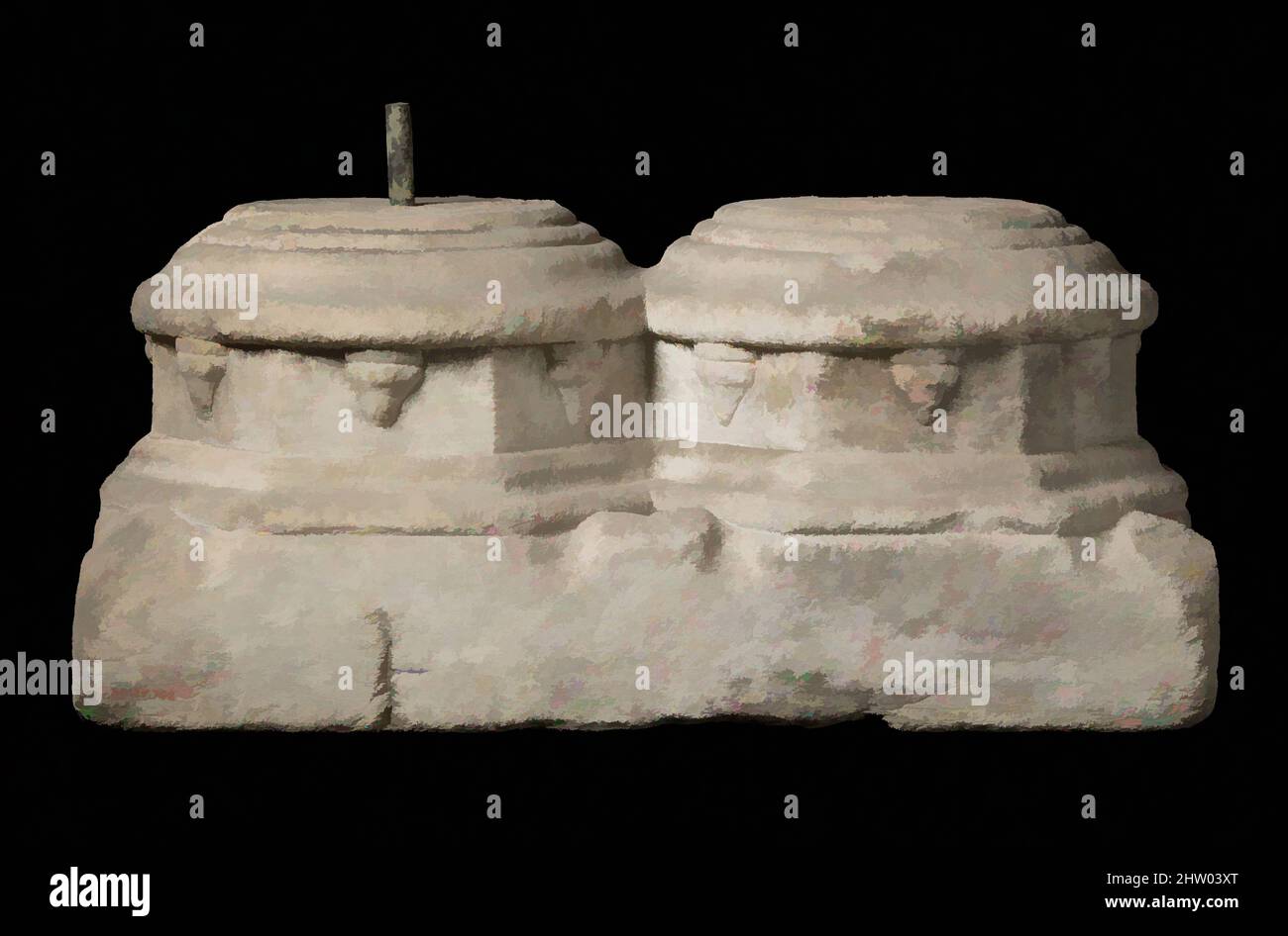 Art inspiré par la base à double colonne, fin 13th–début 14th siècle, fabriqué dans les Pyrénées, français, marbre, total: 21 x 9 1/4 x 11 1/4 po. (53,3 x 23,5 x 28,6 cm), Sculpture-architectural, oeuvres classiques modernisées par Artotop avec une touche de modernité. Formes, couleur et valeur, impact visuel accrocheur sur l'art émotions par la liberté d'œuvres d'art d'une manière contemporaine. Un message intemporel qui cherche une nouvelle direction créative. Artistes qui se tournent vers le support numérique et créent le NFT Artotop Banque D'Images