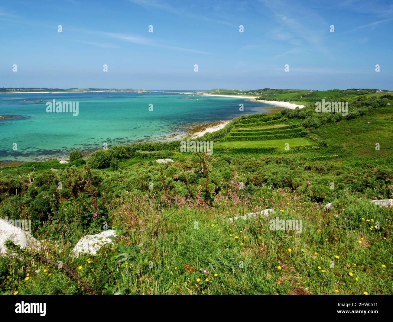 Vue sur St Martin, les îles de Scilly Banque D'Images