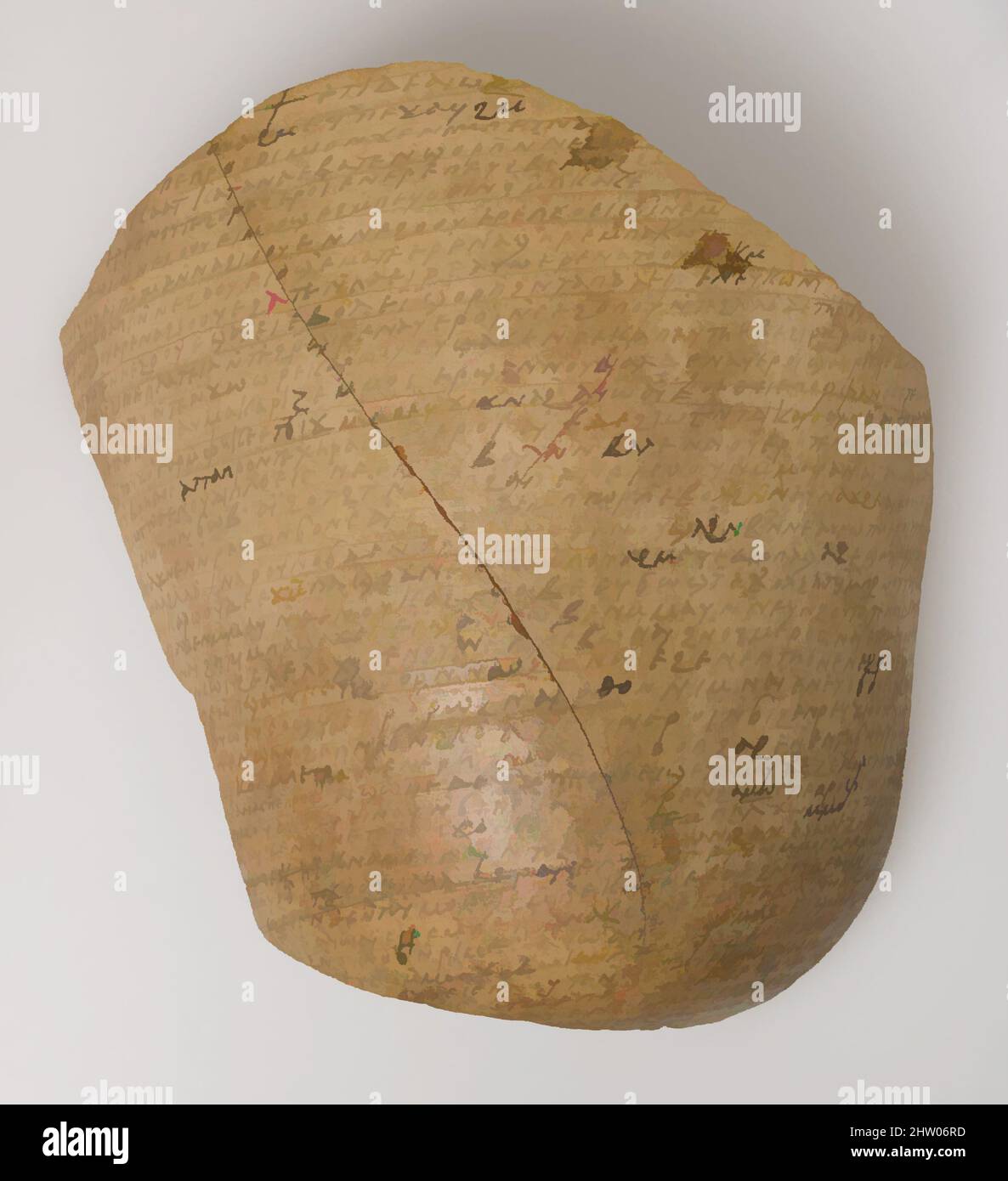 Art inspiré par Ostrakon avec des textes de la Bible, 580–640, fait à Thèbes, Égypte byzantine, copte, Fragment de poterie avec inscription à l'encre, 10 1/4 × 9 1/16 × 3 9/16 po. (26 × 23 × 9,1 cm), céramique, ostraca sont des textes écrits sur la poterie brisée, qui ont été employés quand parchemin a été, oeuvres classiques modernisées par Artotop avec un peu de modernité. Formes, couleur et valeur, impact visuel accrocheur sur l'art émotions par la liberté d'œuvres d'art d'une manière contemporaine. Un message intemporel qui cherche une nouvelle direction créative. Artistes qui se tournent vers le support numérique et créent le NFT Artotop Banque D'Images